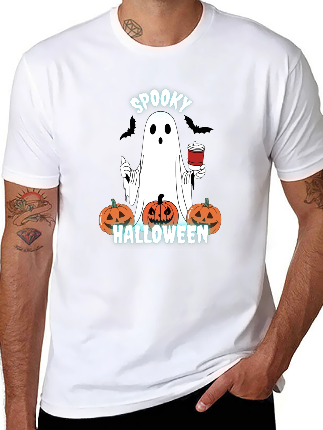 Spooky Halloween Ghost Graphic T-Shirt