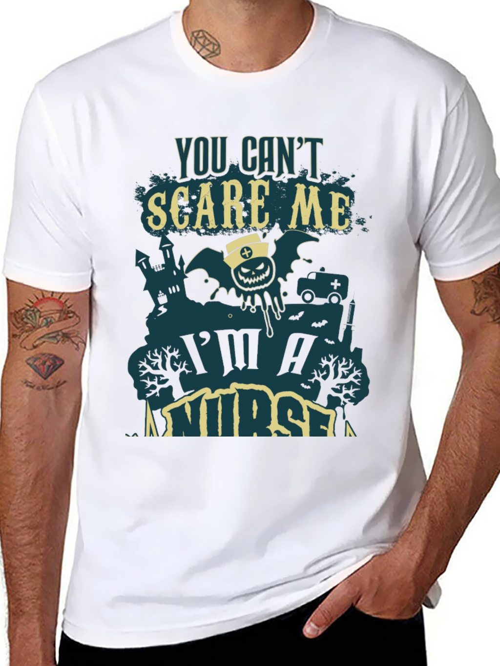 You Cant Scare Me Im A Nurse Halloween Tee