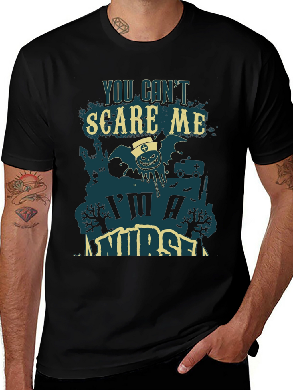 You Cant Scare Me Im A Nurse Halloween Tee