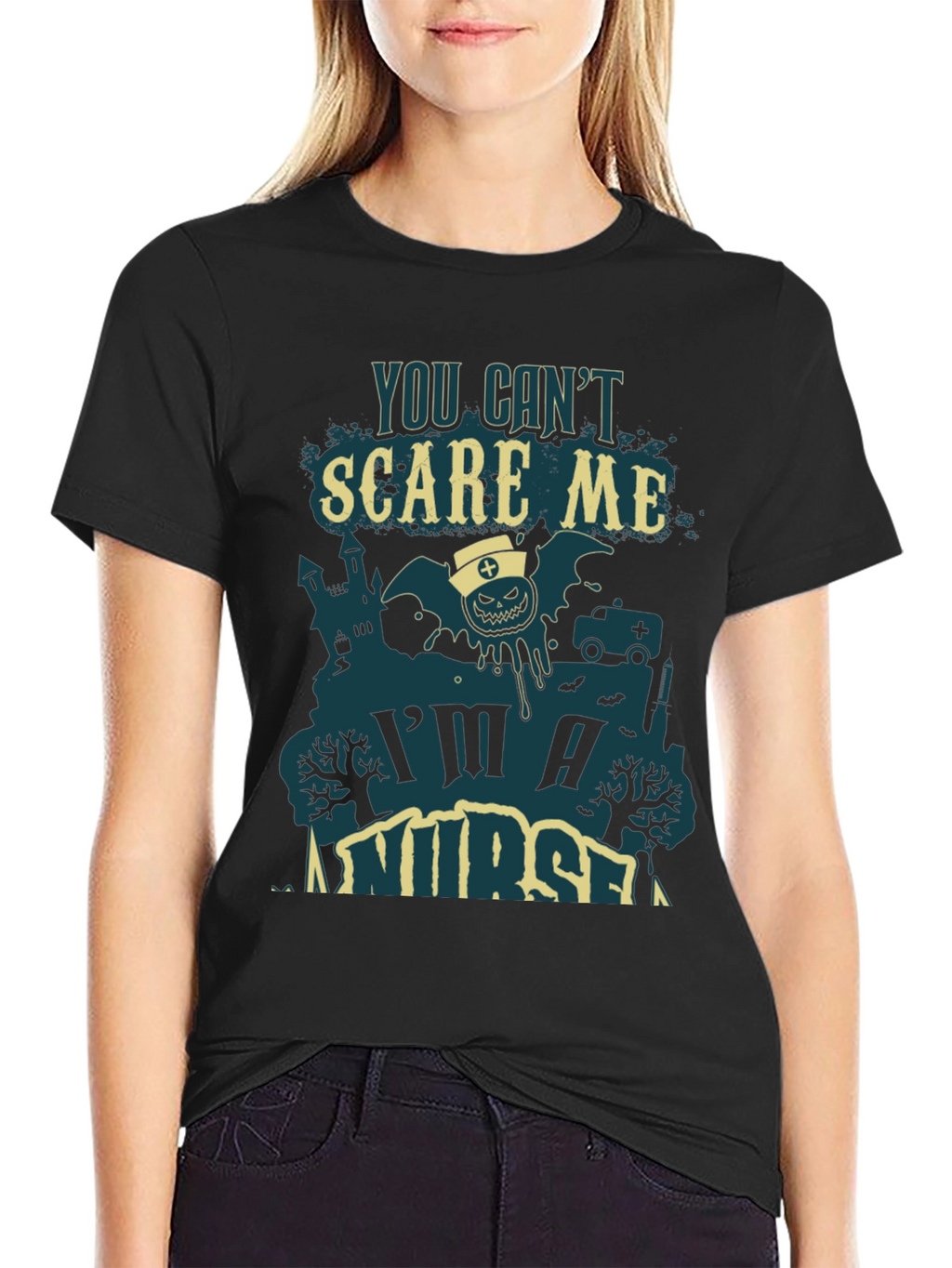 You Cant Scare Me Im A Nurse Halloween Tee