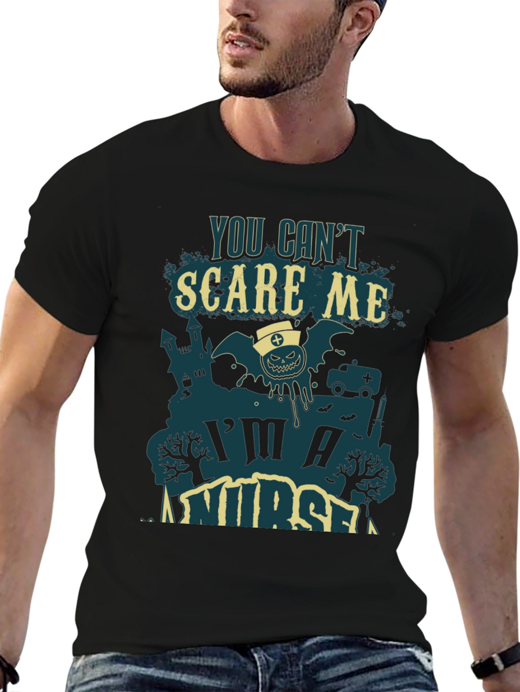 You Cant Scare Me Im A Nurse Halloween Tee