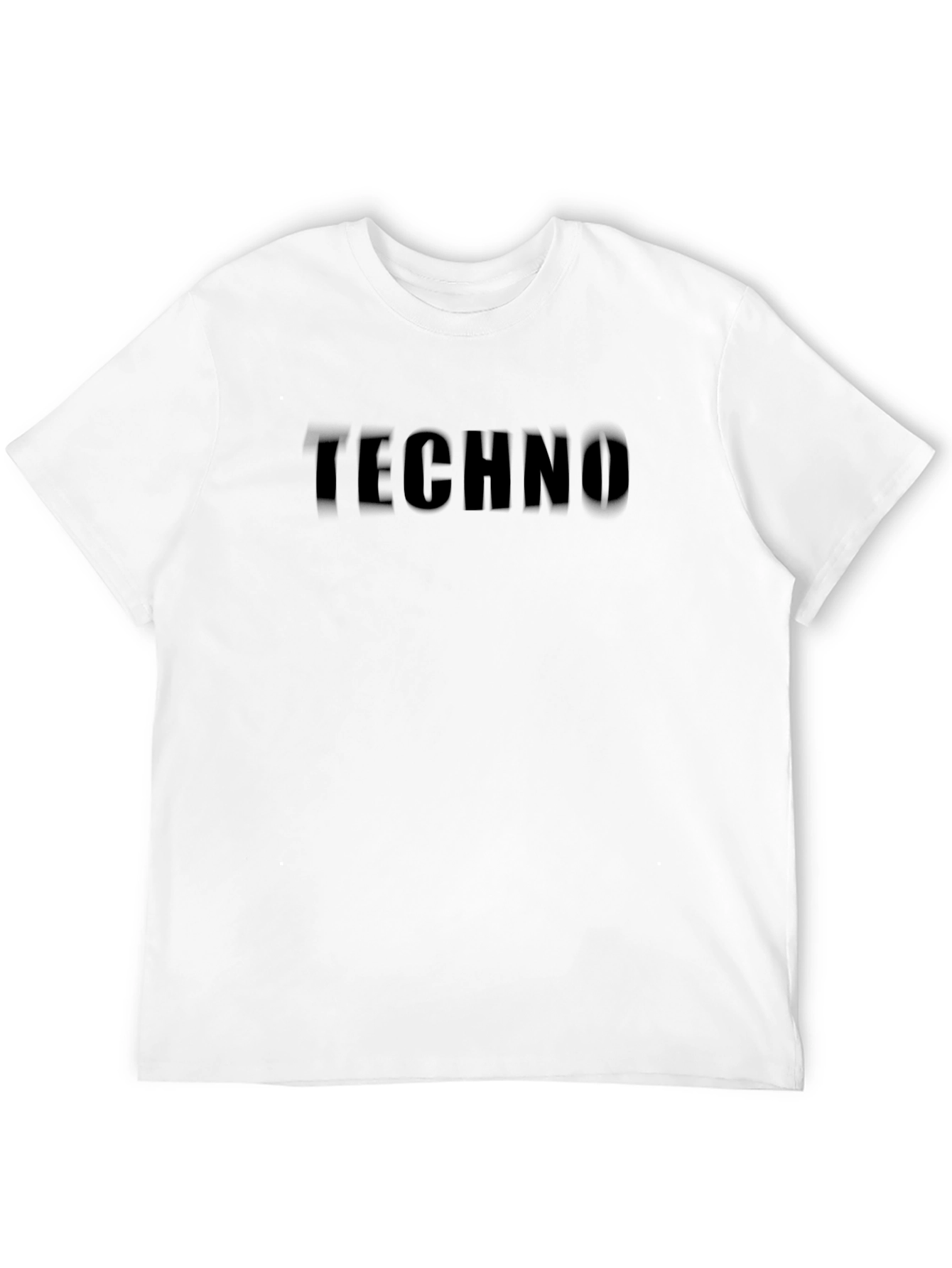 Mens Black TECHNO Graphic Tee - Casual Style