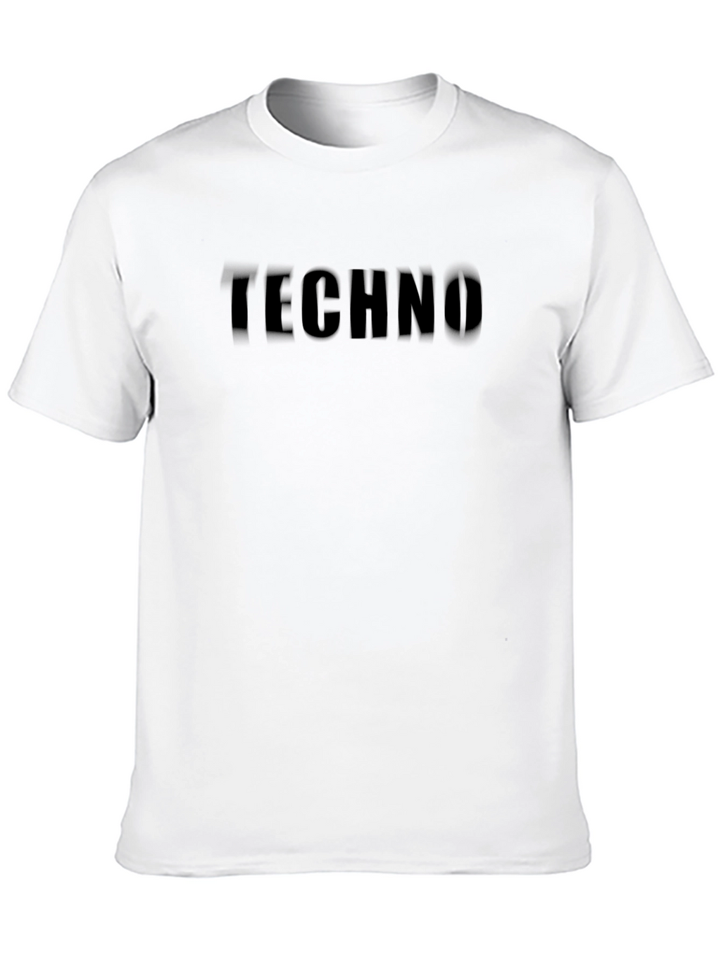 Mens Black TECHNO Graphic Tee - Casual Style