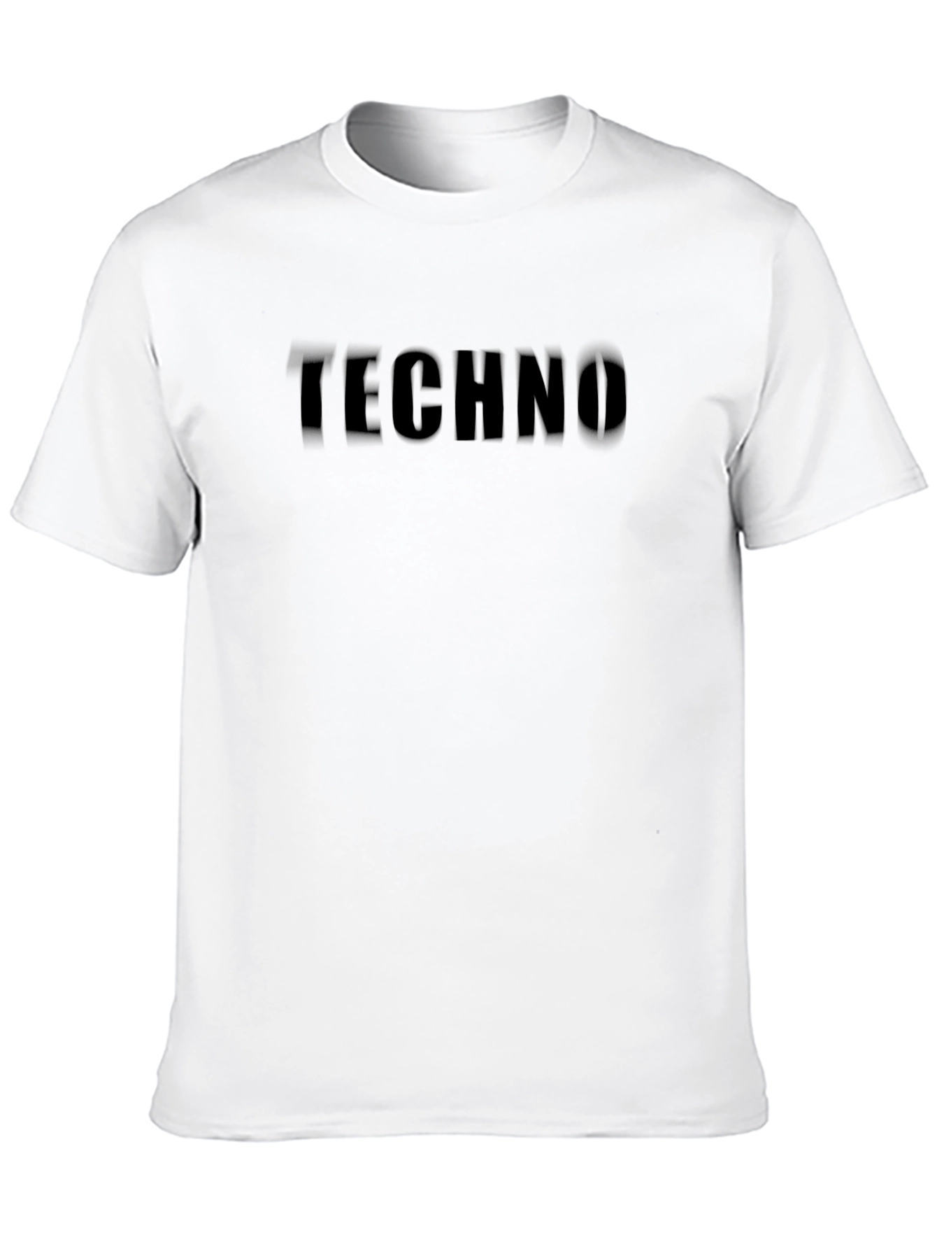 Mens Black TECHNO Graphic Tee - Casual Style