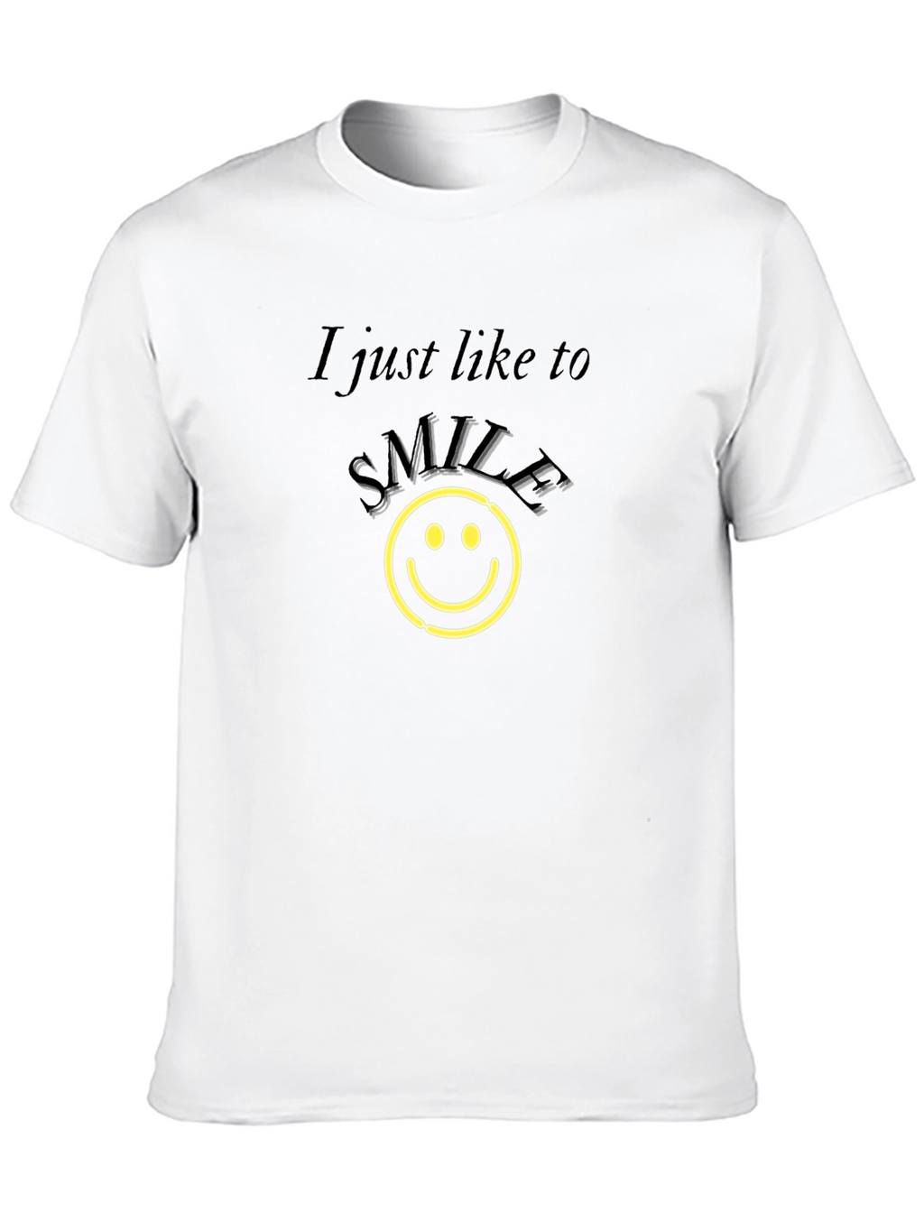 Smile Graphic Tee - Black Cotton Comfort