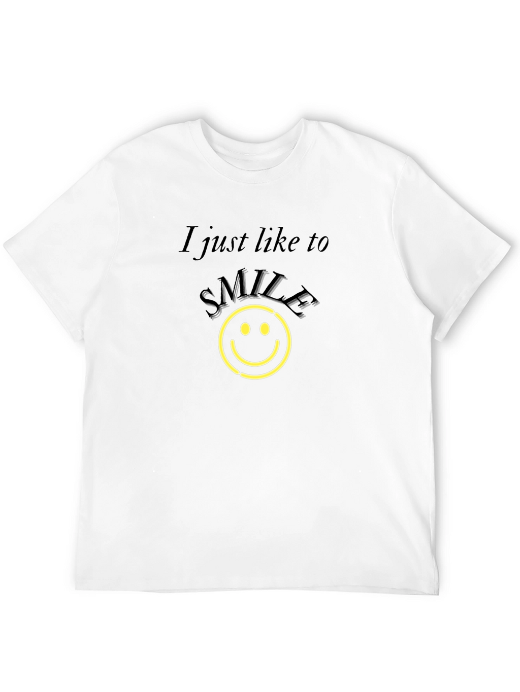 Smile Graphic Tee - Black Cotton Comfort