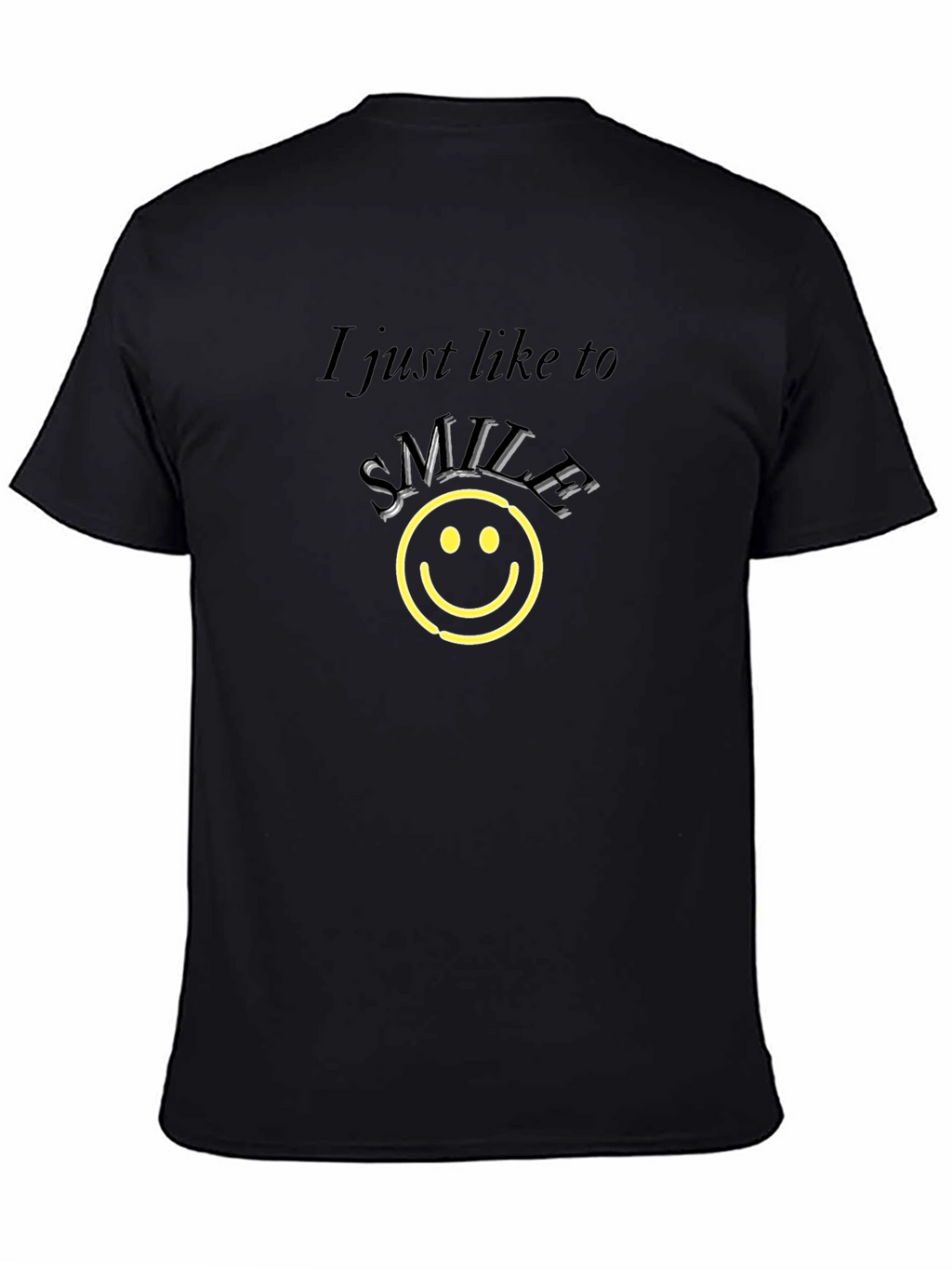 Smile Graphic Tee - Black Cotton Comfort