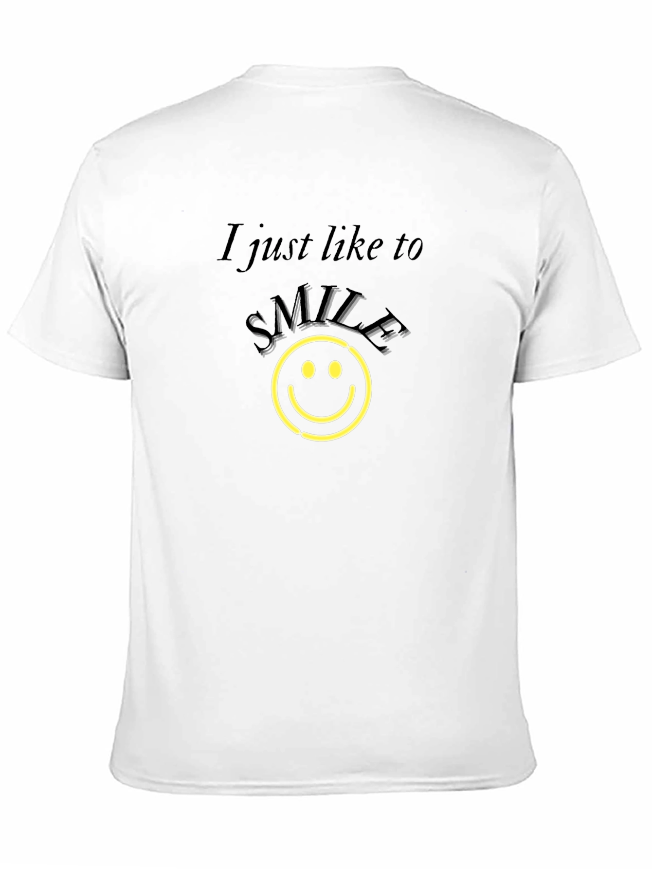 Smile Graphic Tee - Black Cotton Comfort