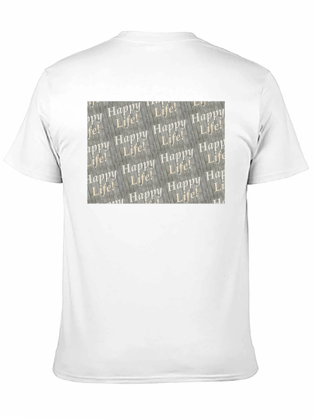 Happy Life Patterned Black T-Shirt