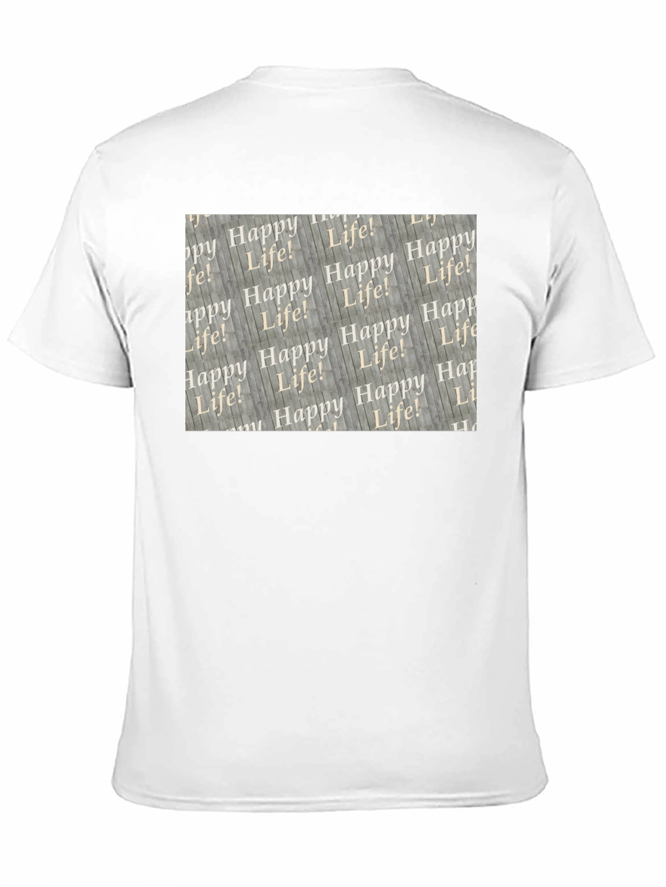 Happy Life Patterned Black T-Shirt