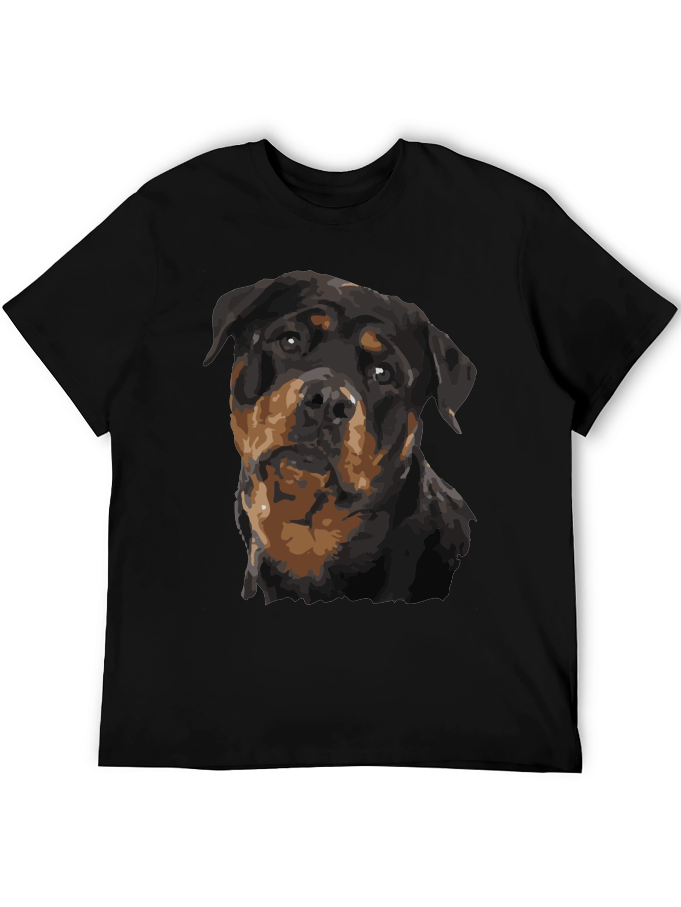 Rottweiler Graphic Print Black T-Shirt