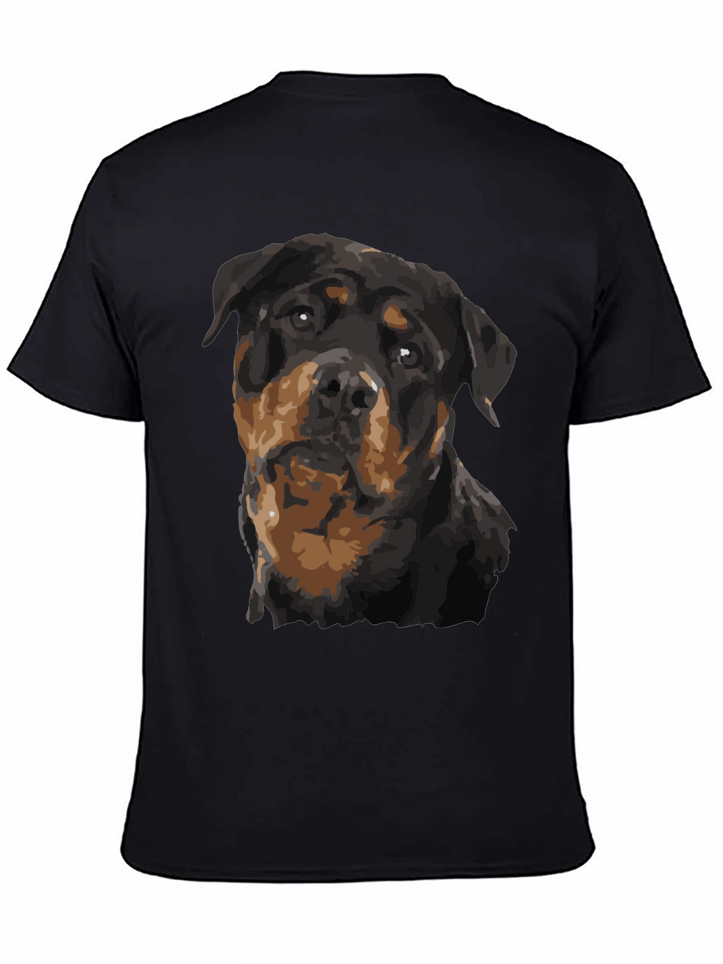 Rottweiler Graphic Print Black T-Shirt