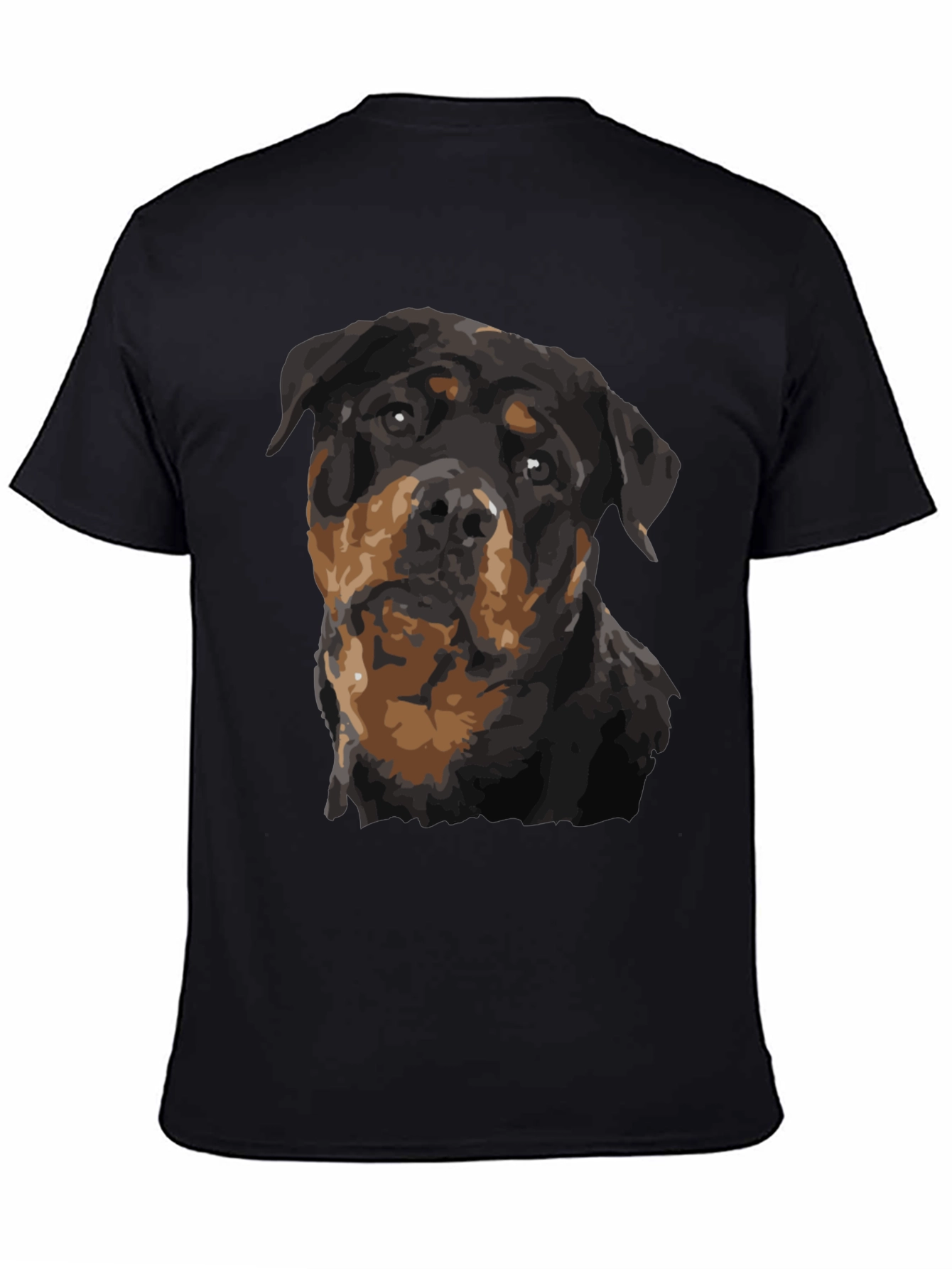 Rottweiler Graphic Print Black T-Shirt