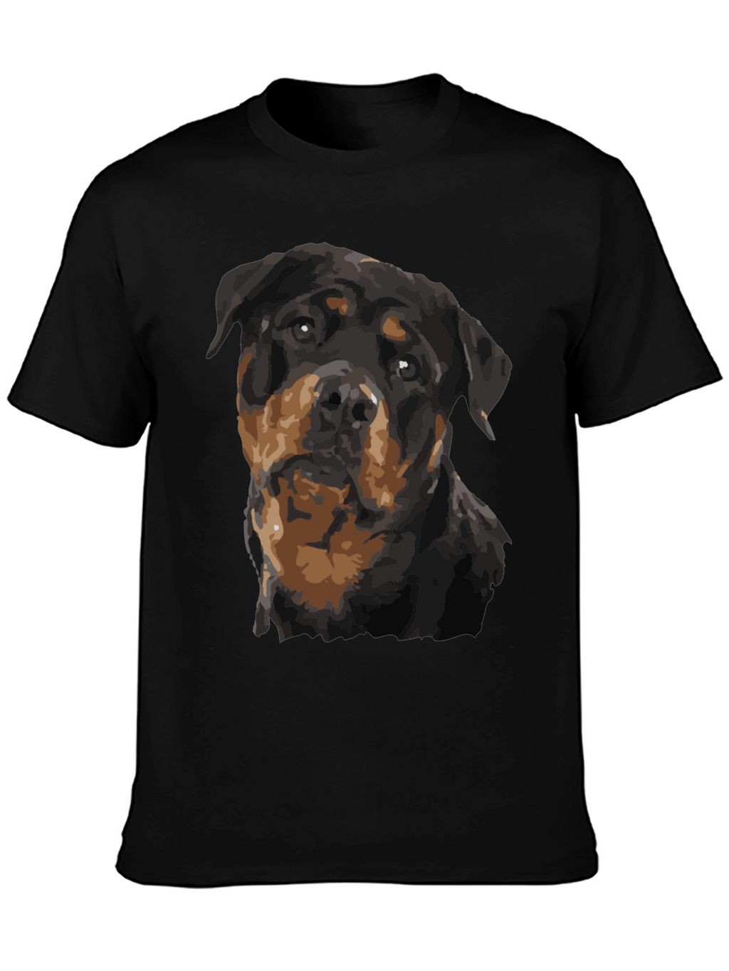 Rottweiler Graphic Print Black T-Shirt