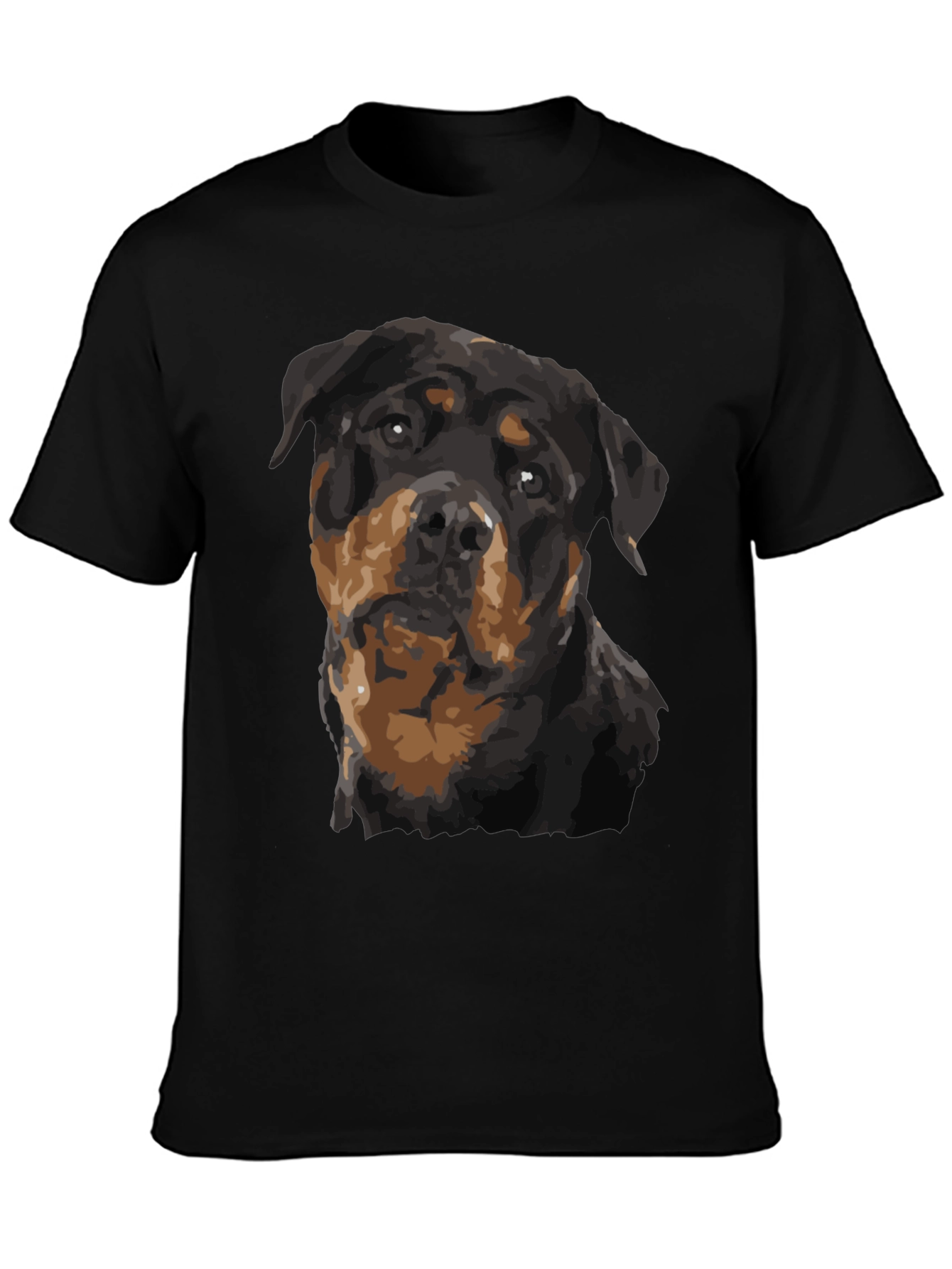Rottweiler Graphic Print Black T-Shirt
