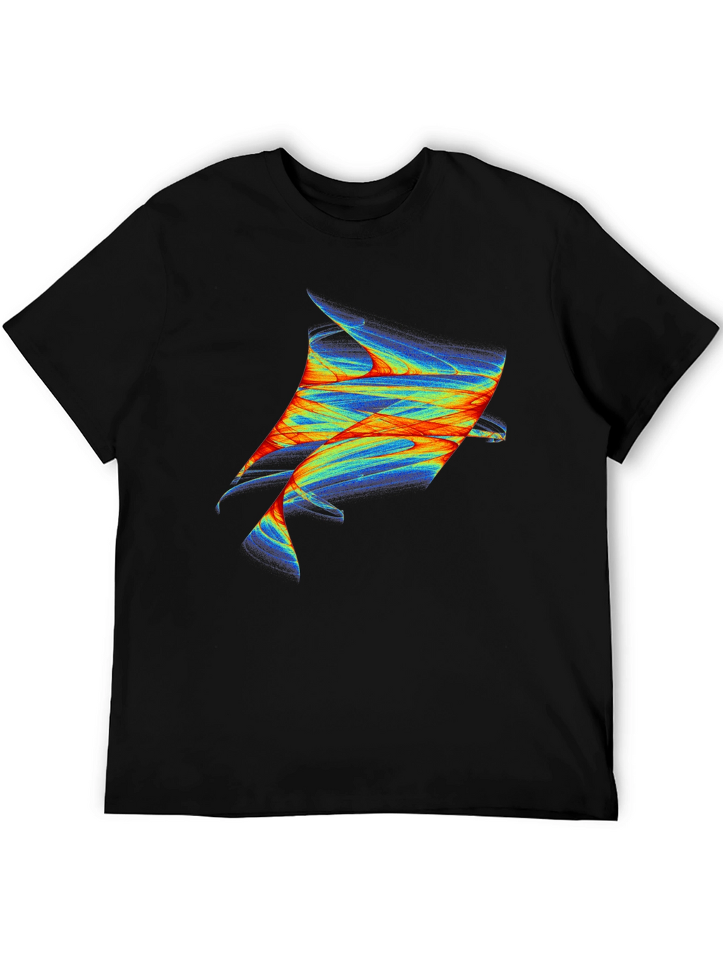 Abstract Fish Graphic Black T-Shirt