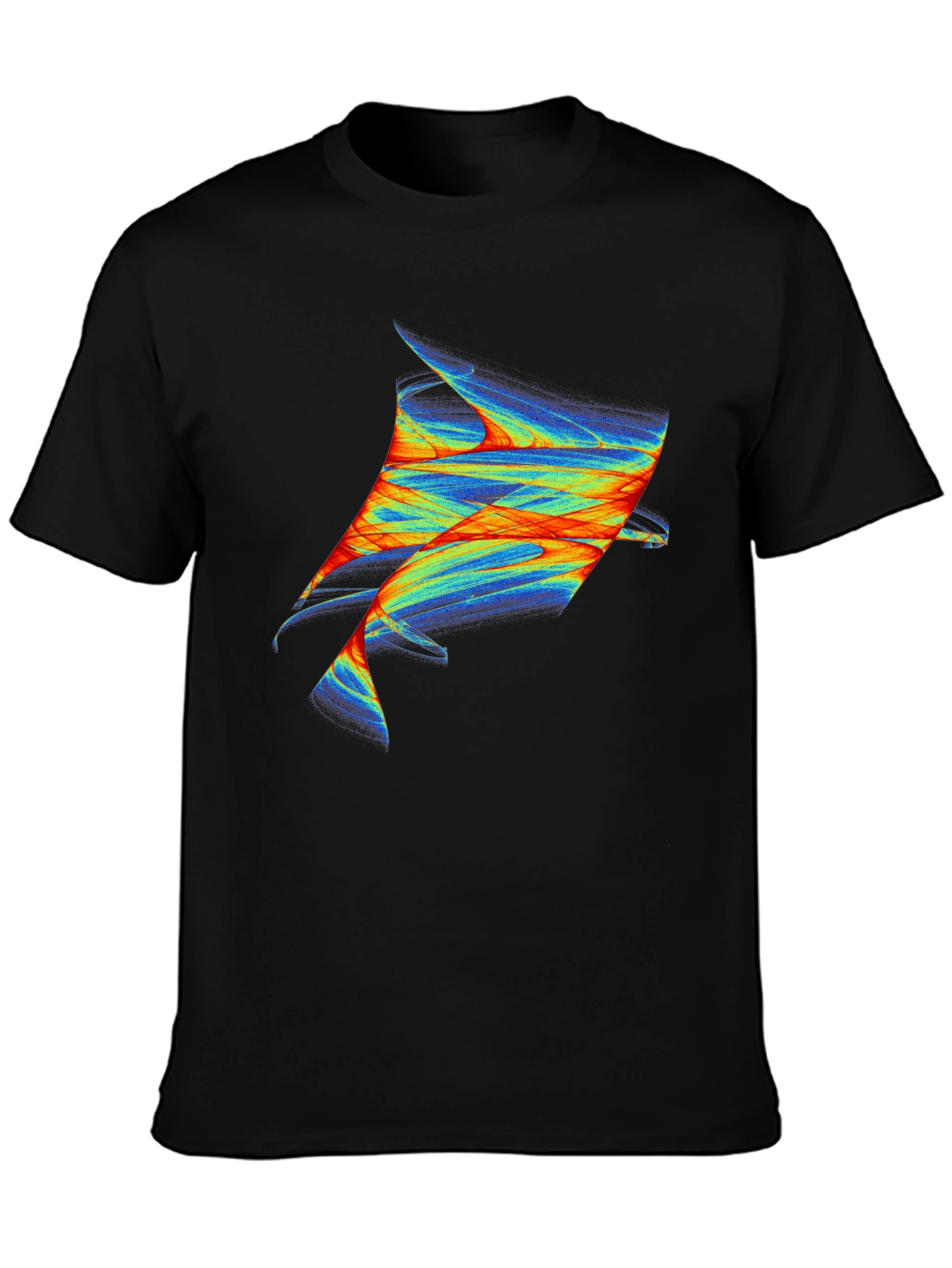 Abstract Fish Graphic Black T-Shirt