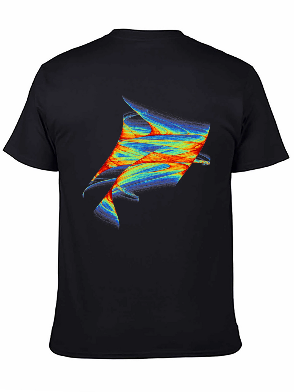 Abstract Fish Graphic Black T-Shirt