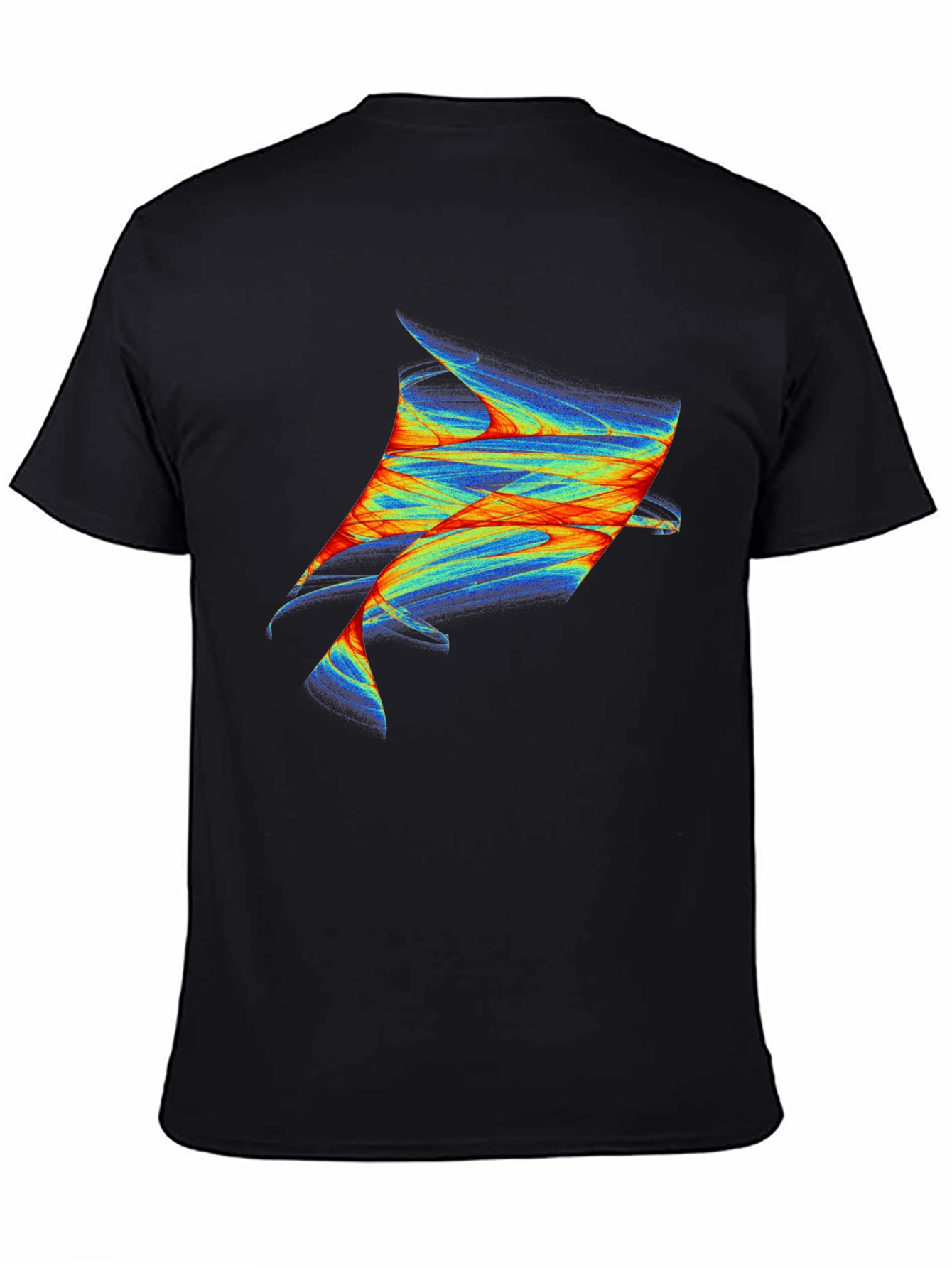 Abstract Fish Graphic Black T-Shirt