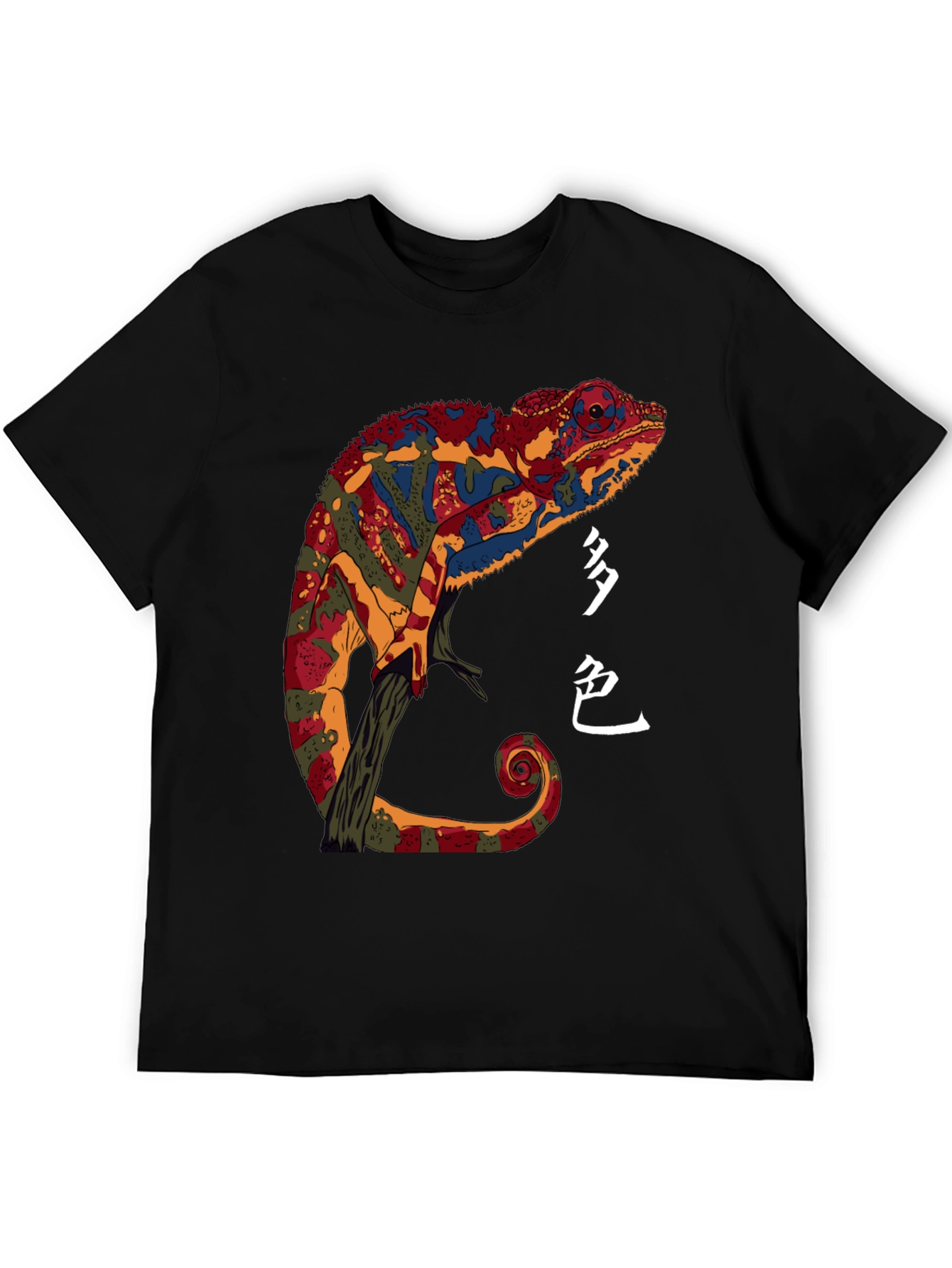 Chameleon Graphic Print T-Shirt - Unique Colorful Design