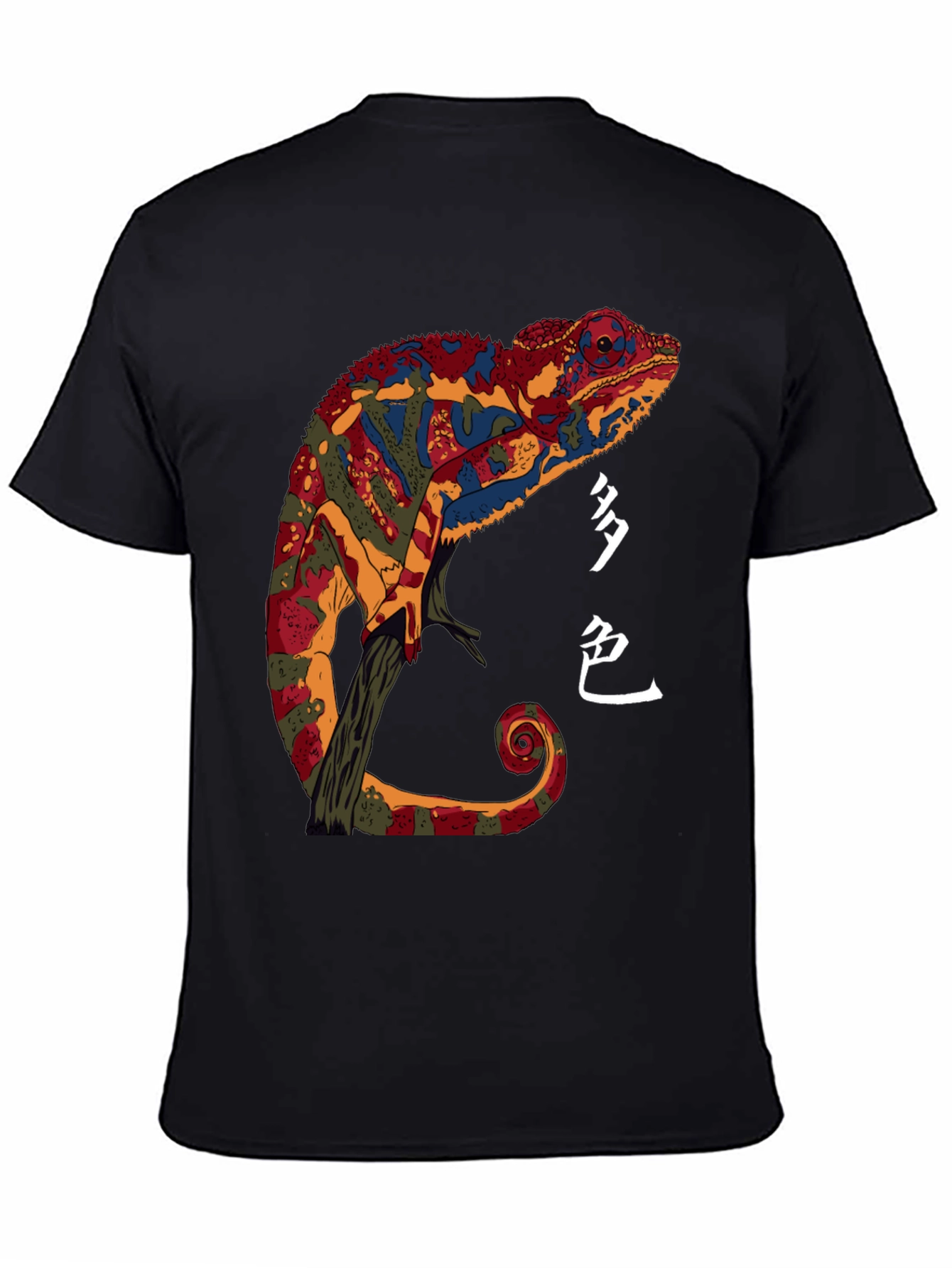 Chameleon Graphic Print T-Shirt - Unique Colorful Design