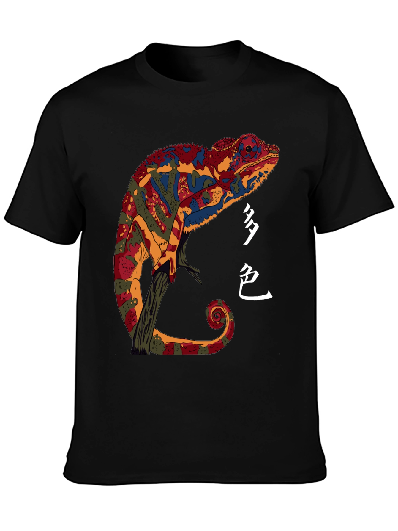 Chameleon Graphic Print T-Shirt - Unique Colorful Design