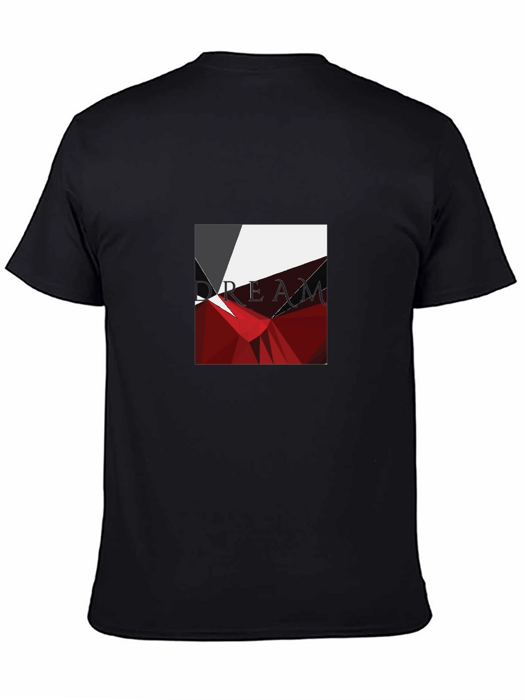 Geometric Abstract Graphic Print Black T-Shirt