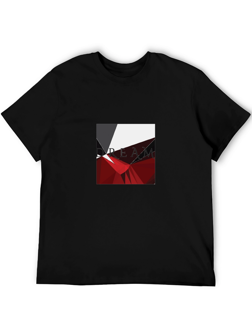 Geometric Abstract Graphic Print Black T-Shirt