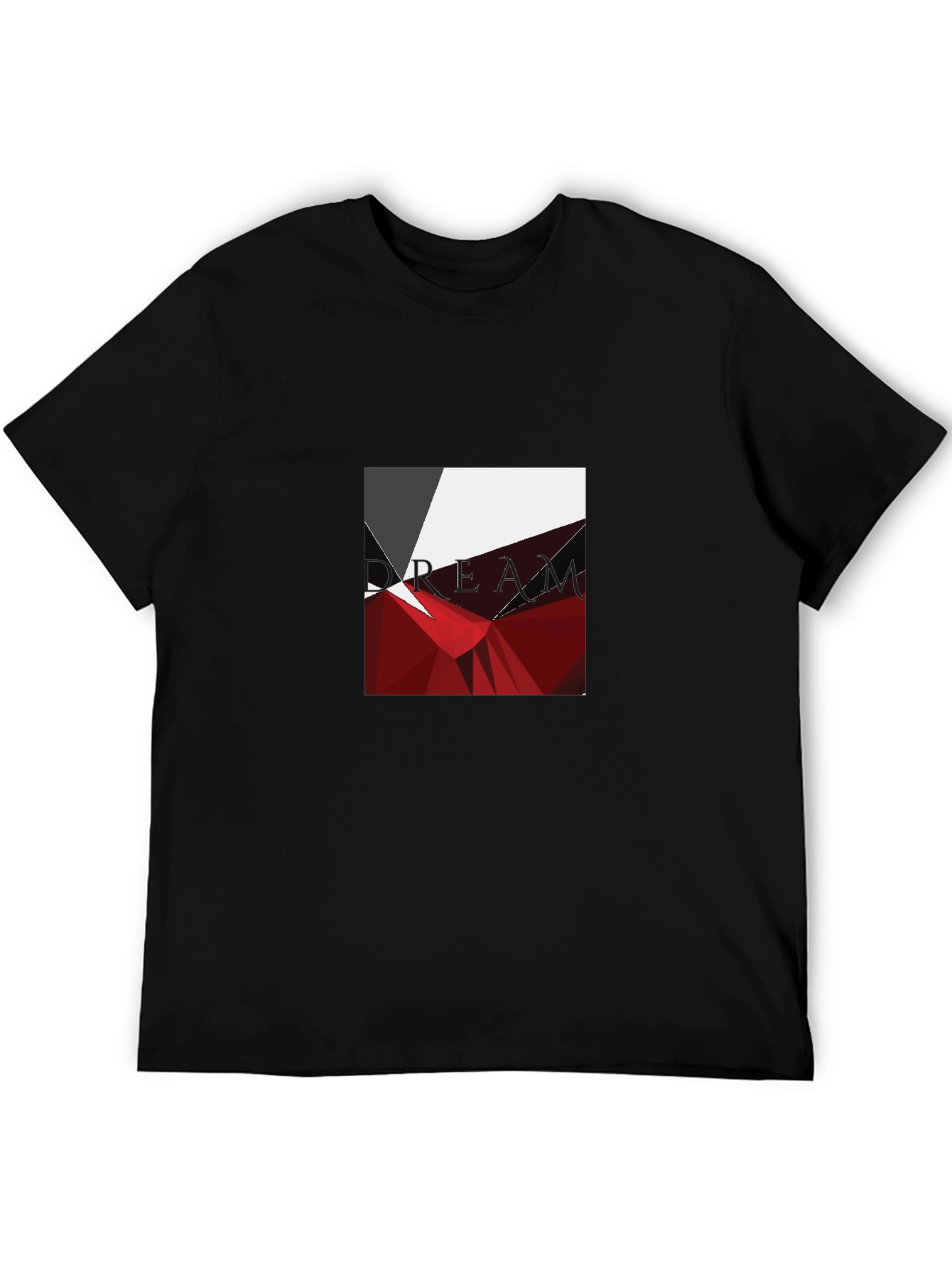 Geometric Abstract Graphic Print Black T-Shirt