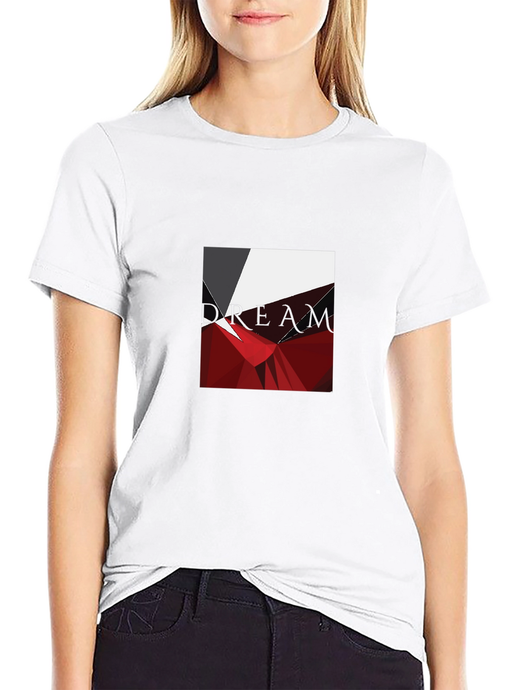 Geometric Abstract Graphic Print Black T-Shirt