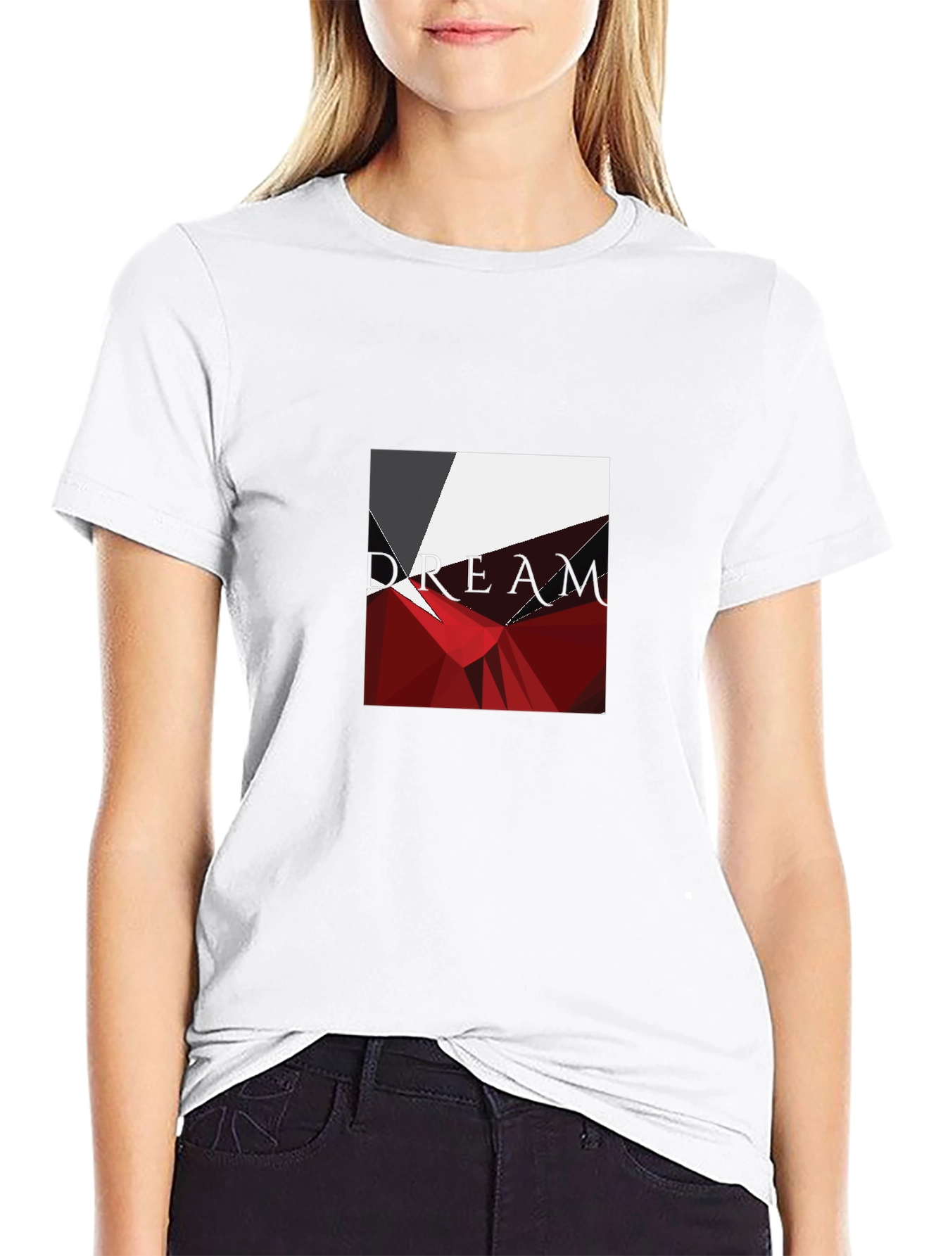 Geometric Abstract Graphic Print Black T-Shirt