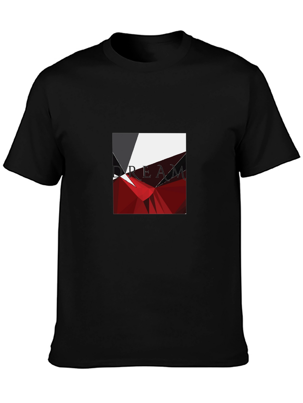 Geometric Abstract Graphic Print Black T-Shirt