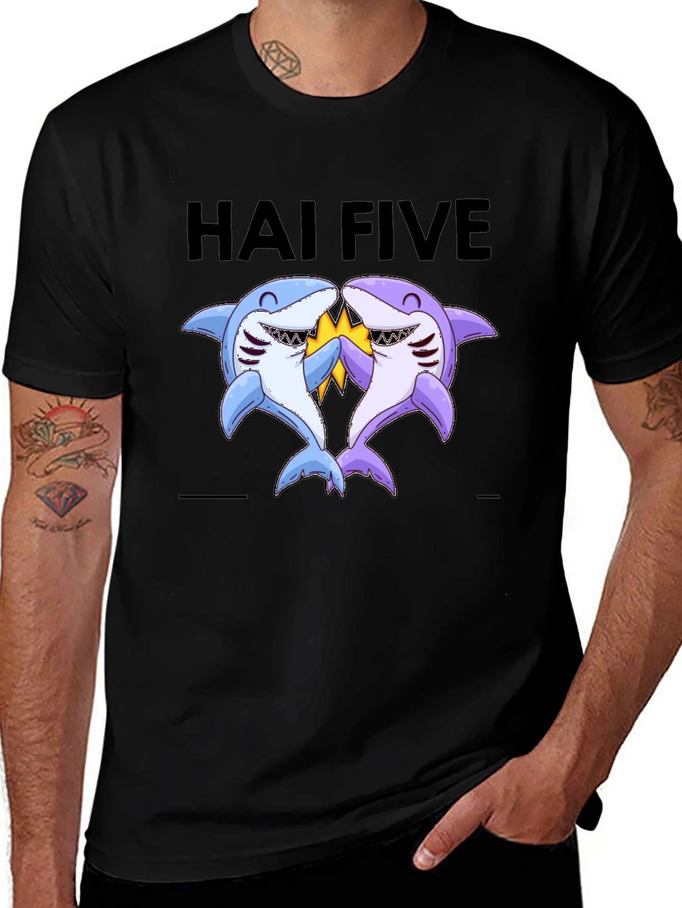 Hai Five T-Shirt - Funny Shark High Five Tee