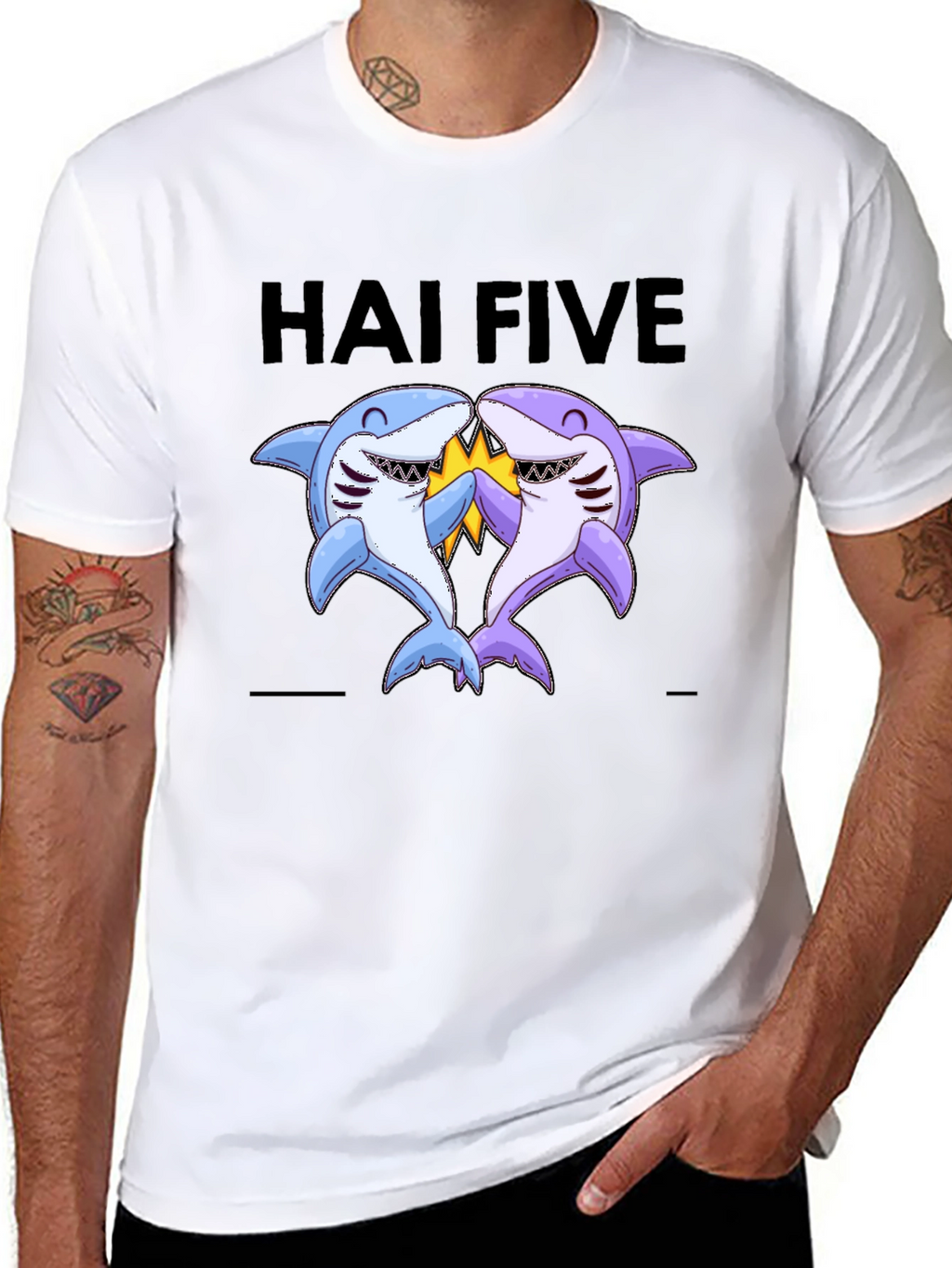 Hai Five T-Shirt - Funny Shark High Five Tee