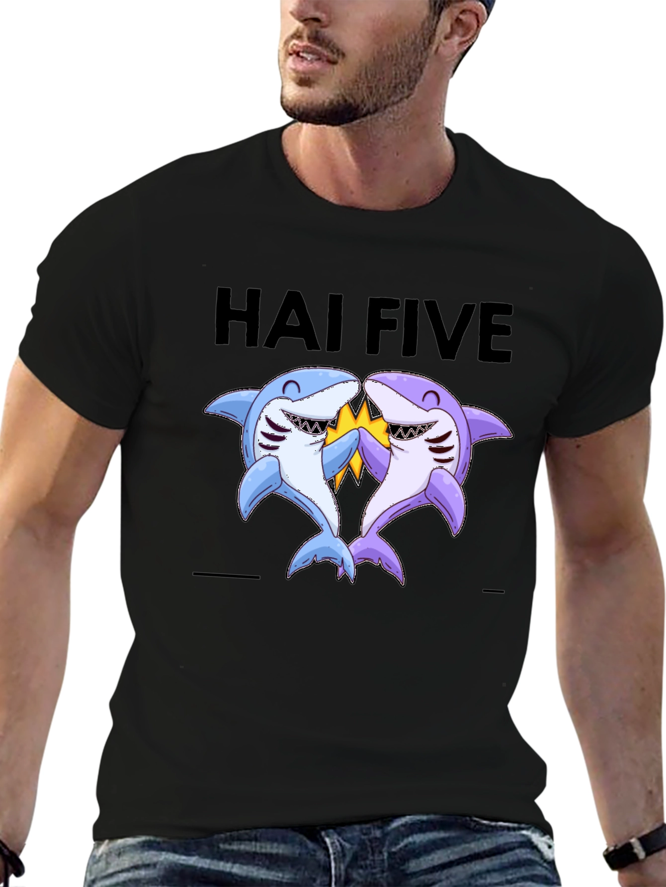Hai Five T-Shirt - Funny Shark High Five Tee
