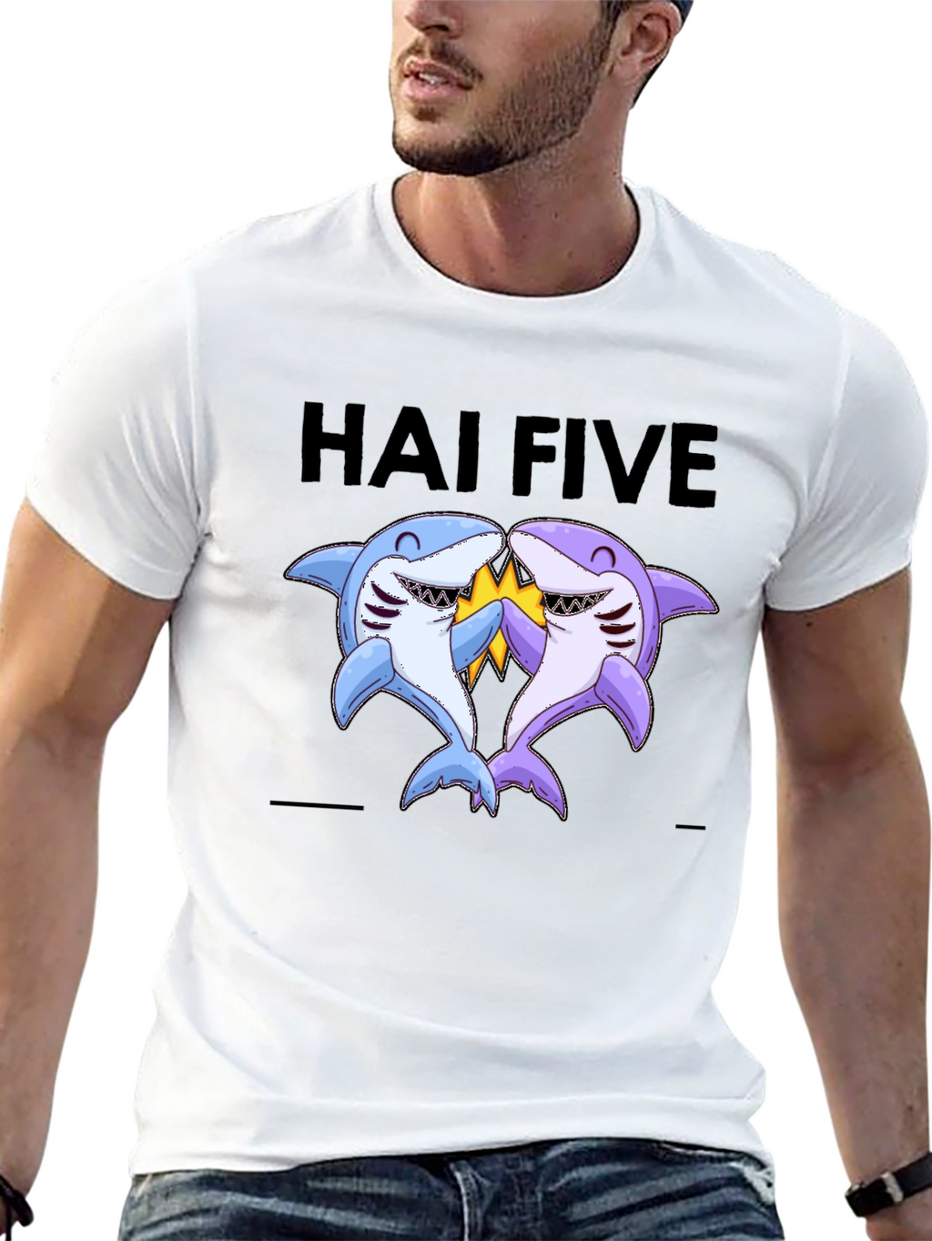 Hai Five T-Shirt - Funny Shark High Five Tee