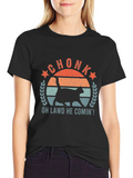 Chonk Cat T-Shirt - Oh Lawd He Comin!