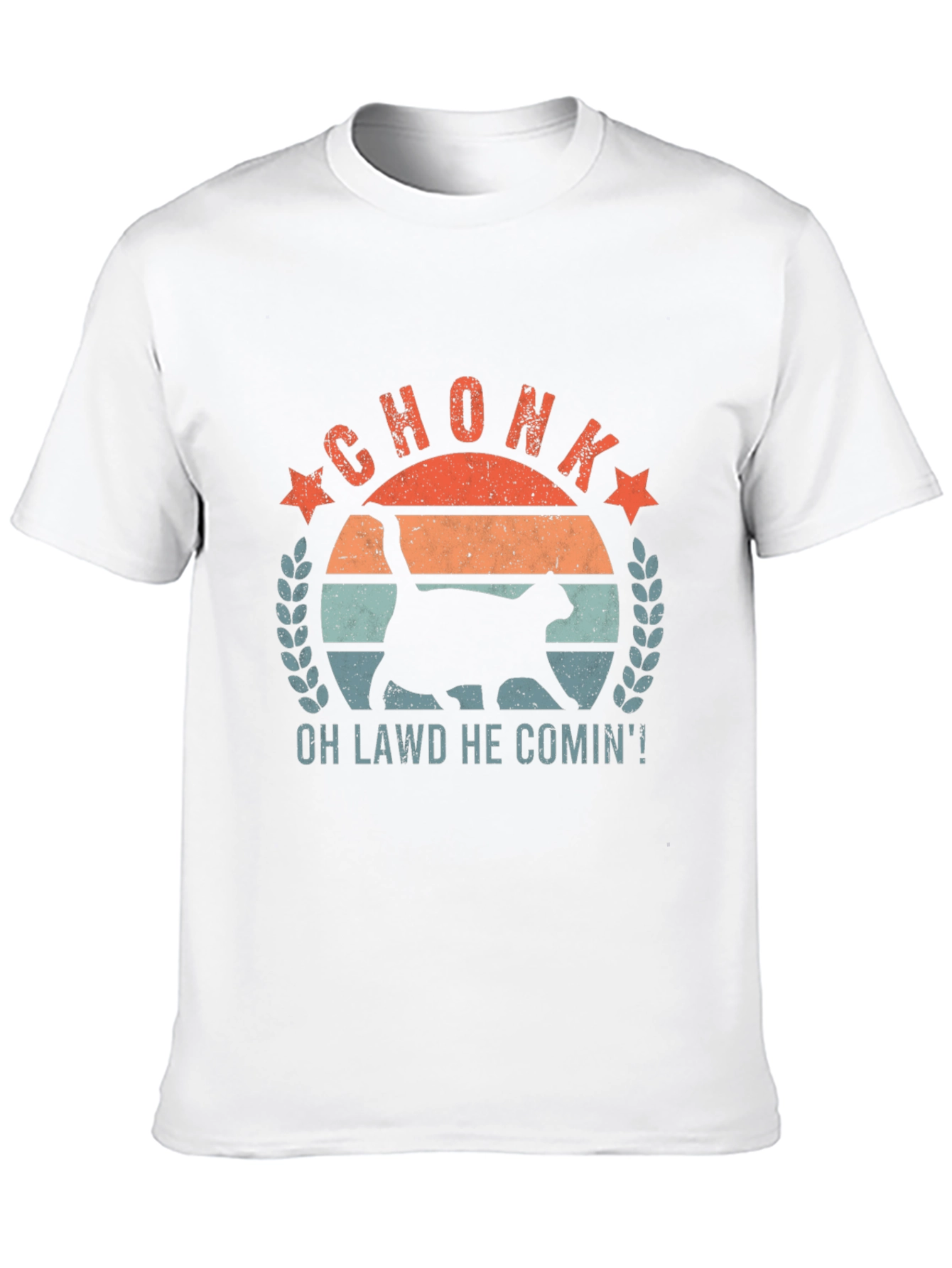 Chonk Cat T-Shirt - Oh Lawd He Comin!