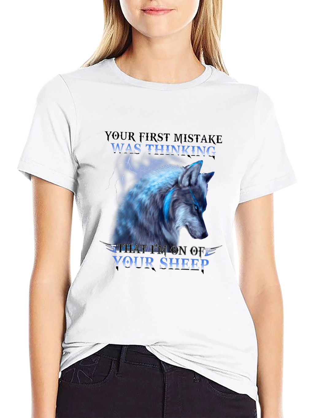 Wolf T-Shirt - Your First Mistake Sheep Graphic
