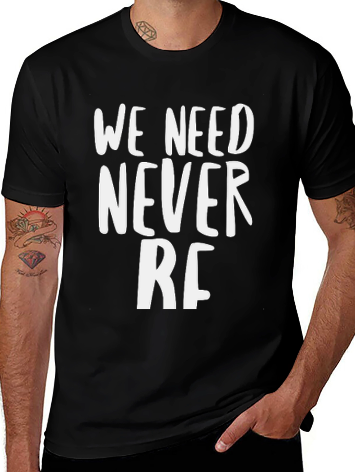We Need Never RF Black Graphic Tee