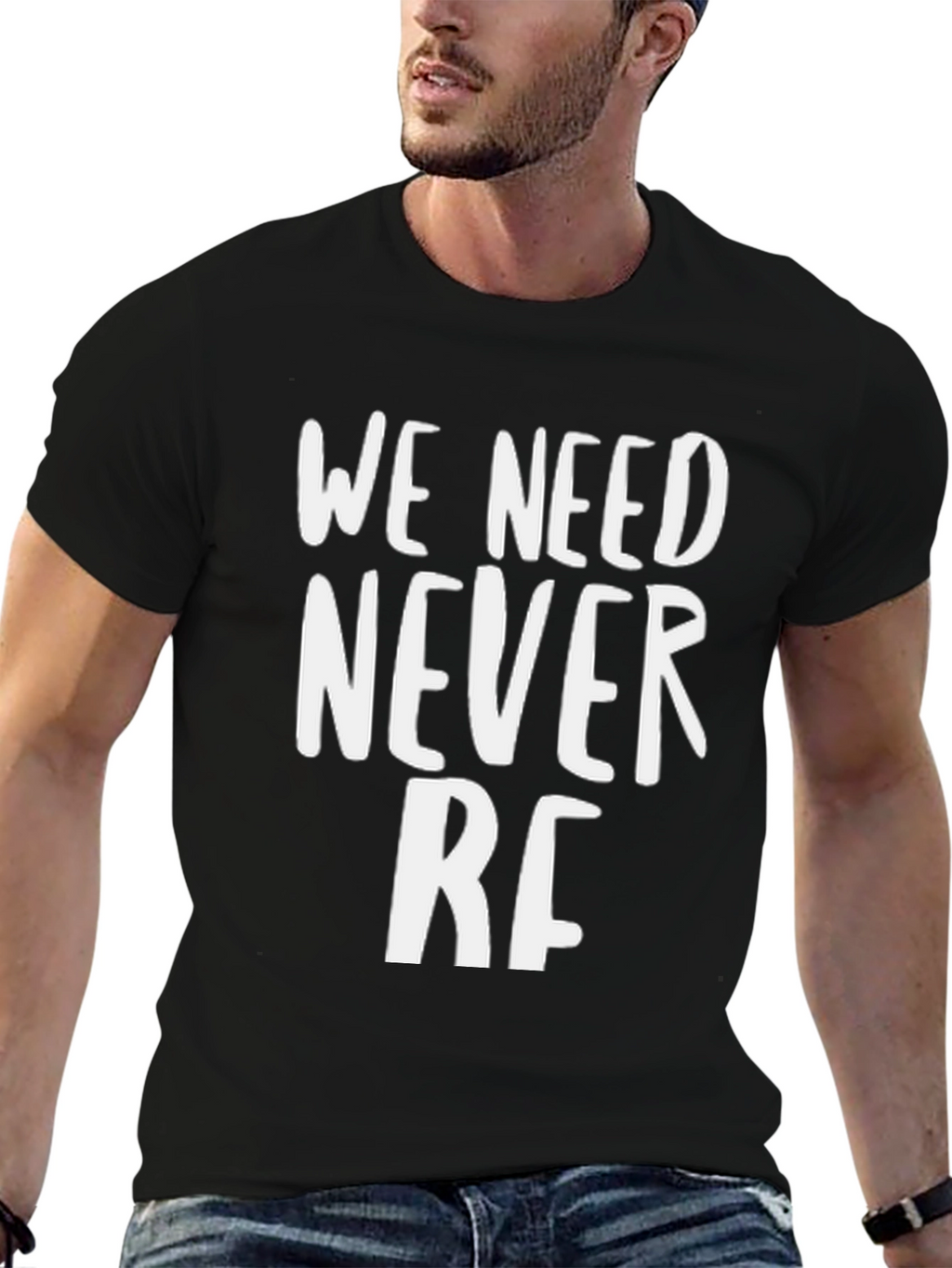 We Need Never RF Black Graphic Tee