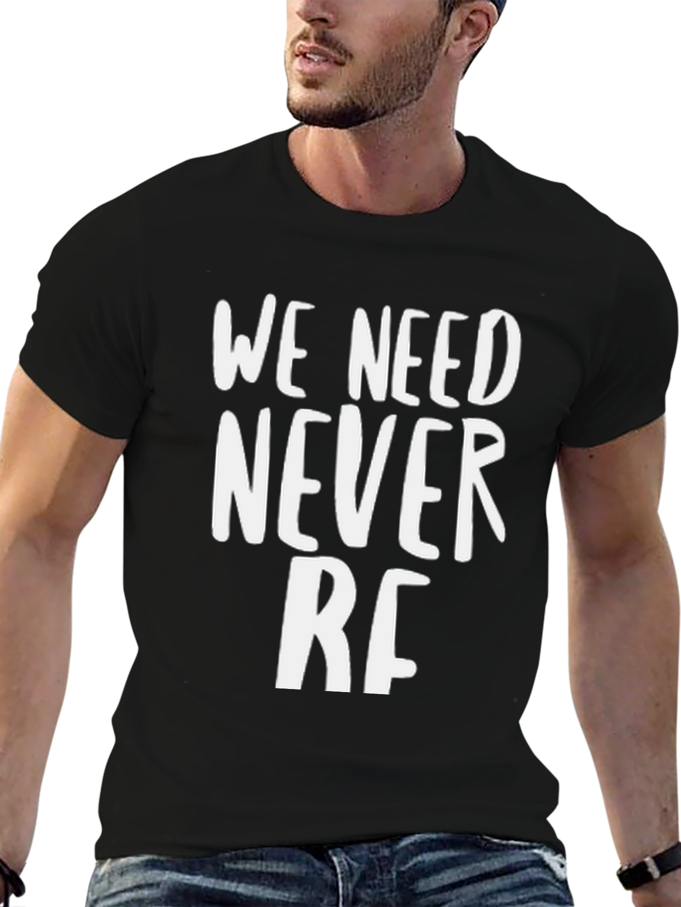 We Need Never RF Black Graphic Tee