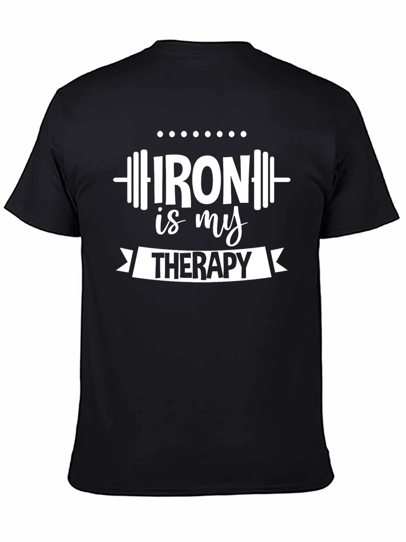 Iron is My Therapy Black Graphic T-Shirt