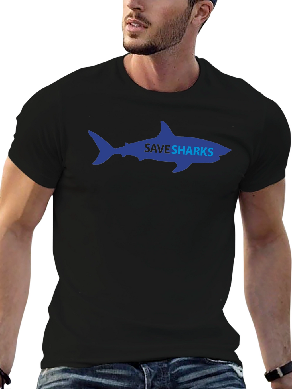 Save Sharks Graphic Tee - Eco-Friendly Awareness Shirt