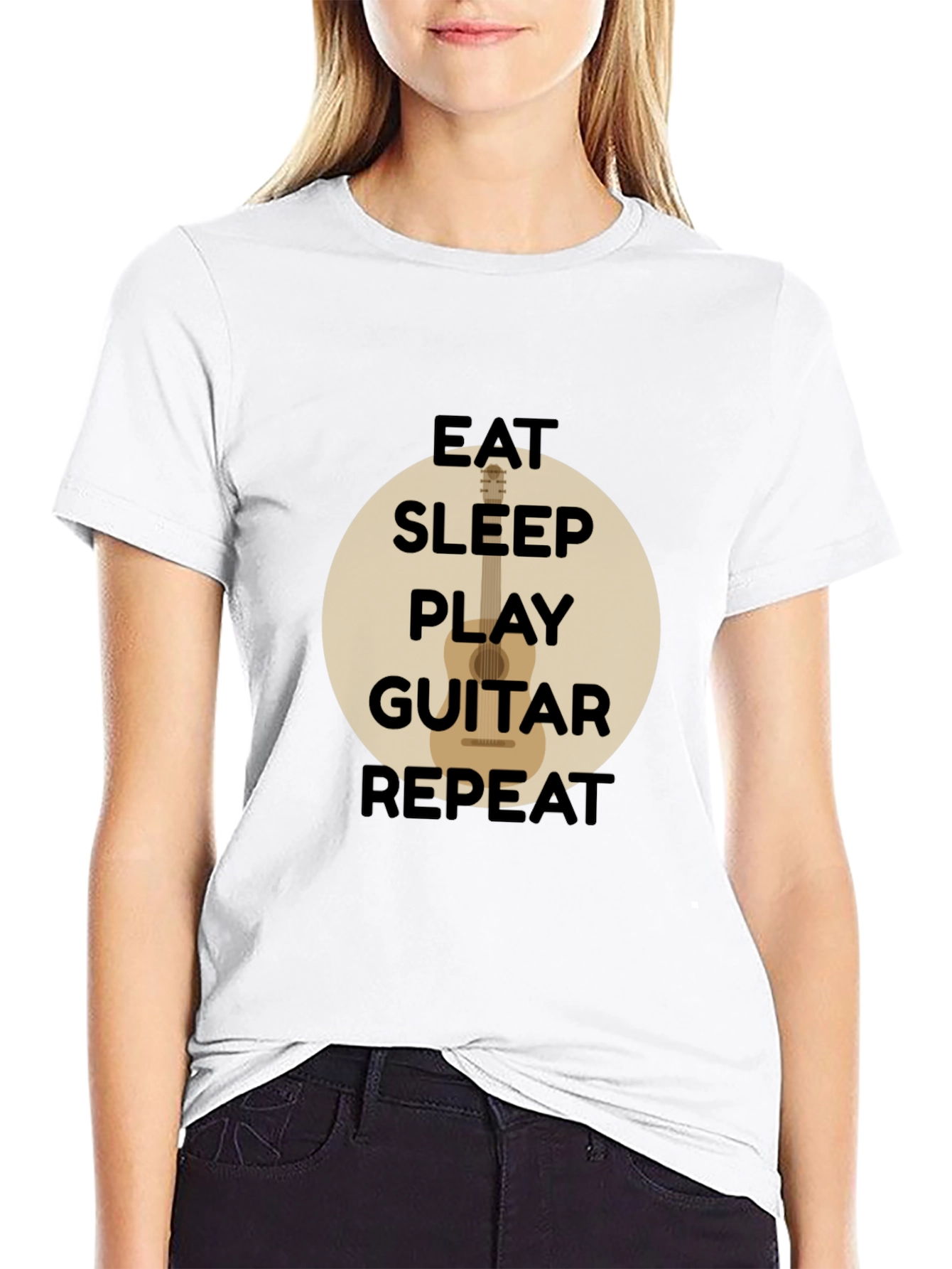Eat Sleep Play Guitar Repeat Black T-Shirt