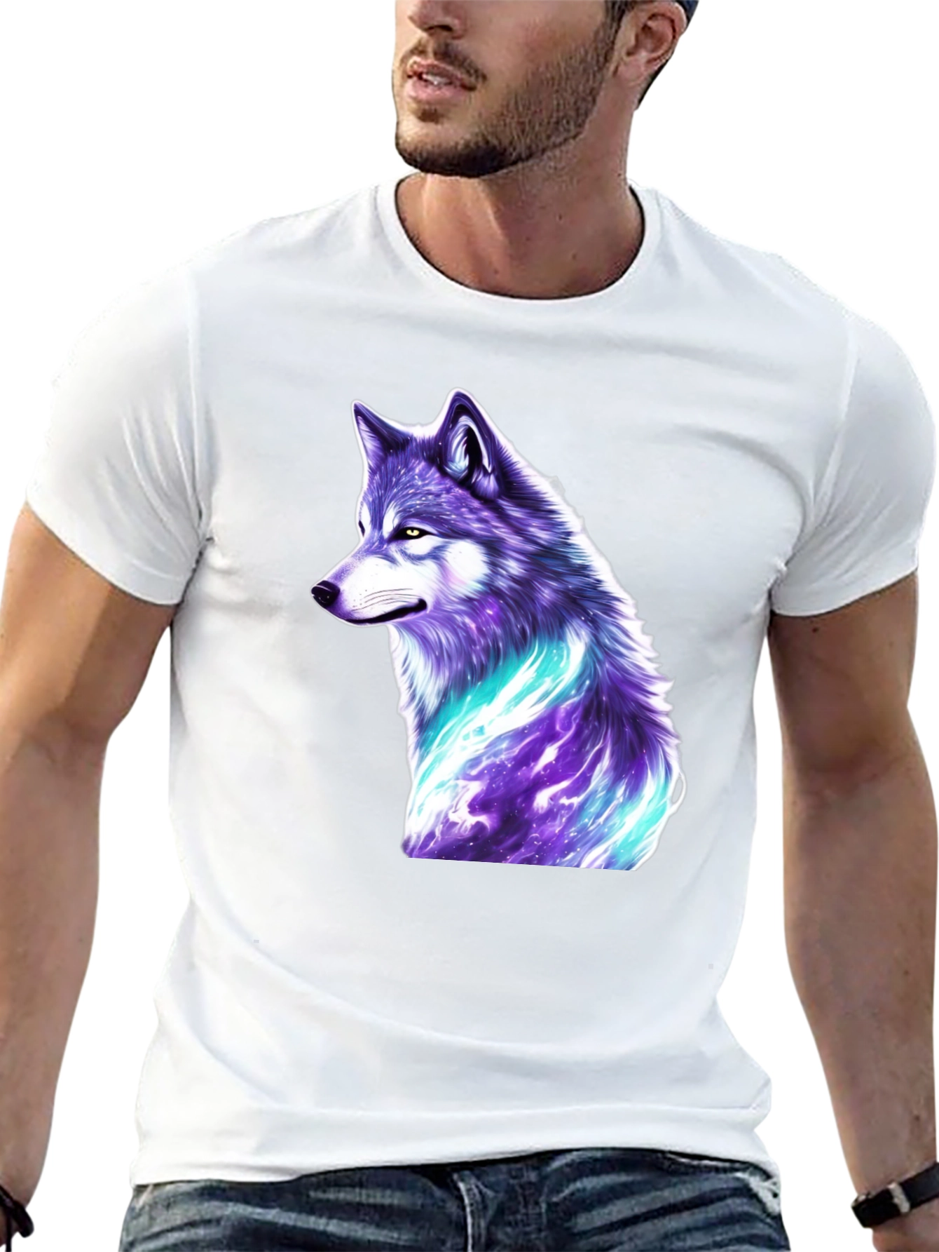 Mystic Wolf Graphic T-Shirt - Black