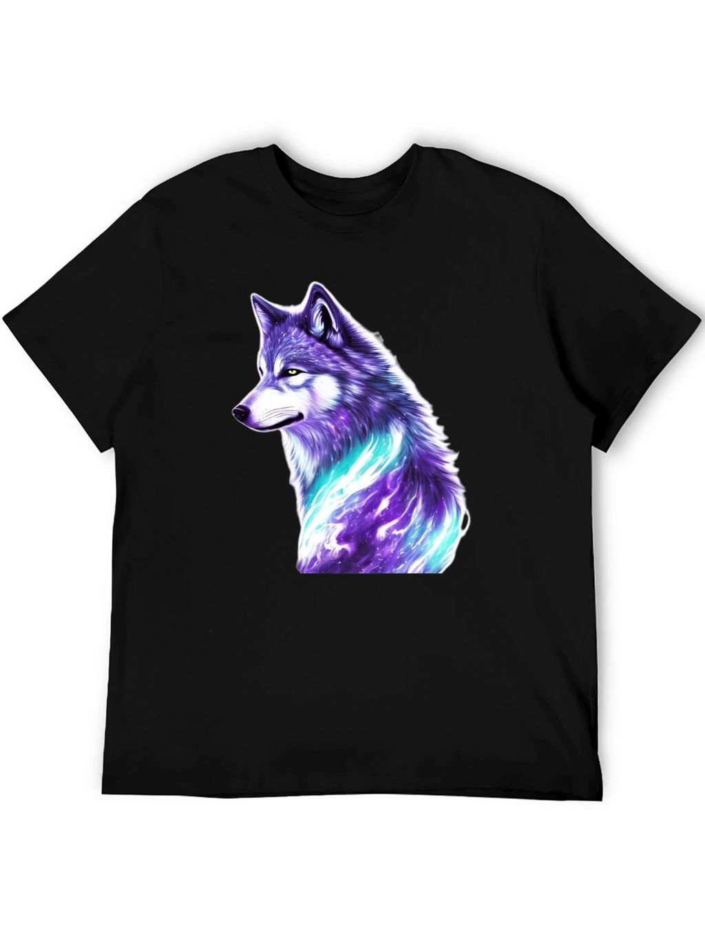 Mystic Wolf Graphic T-Shirt - Black