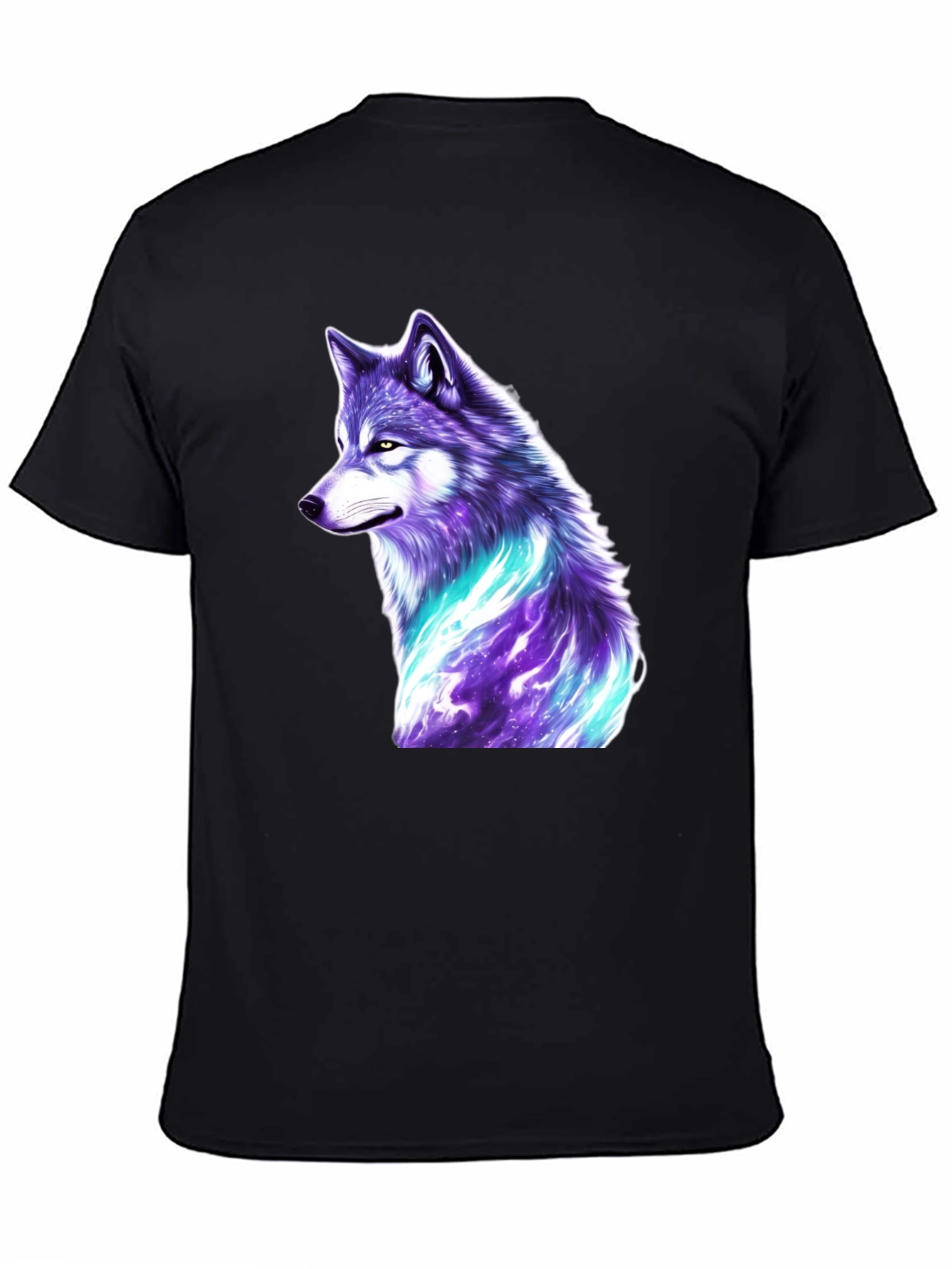 Mystic Wolf Graphic T-Shirt - Black