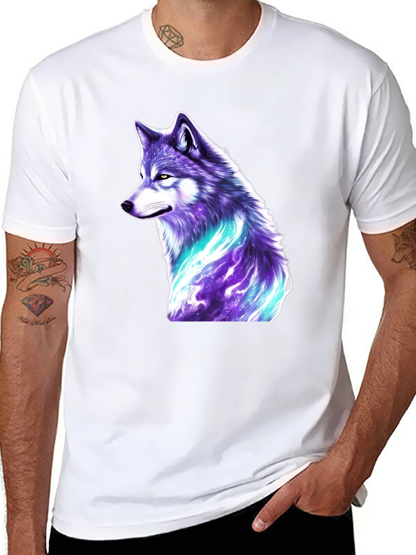 Mystic Wolf Graphic T-Shirt - Black