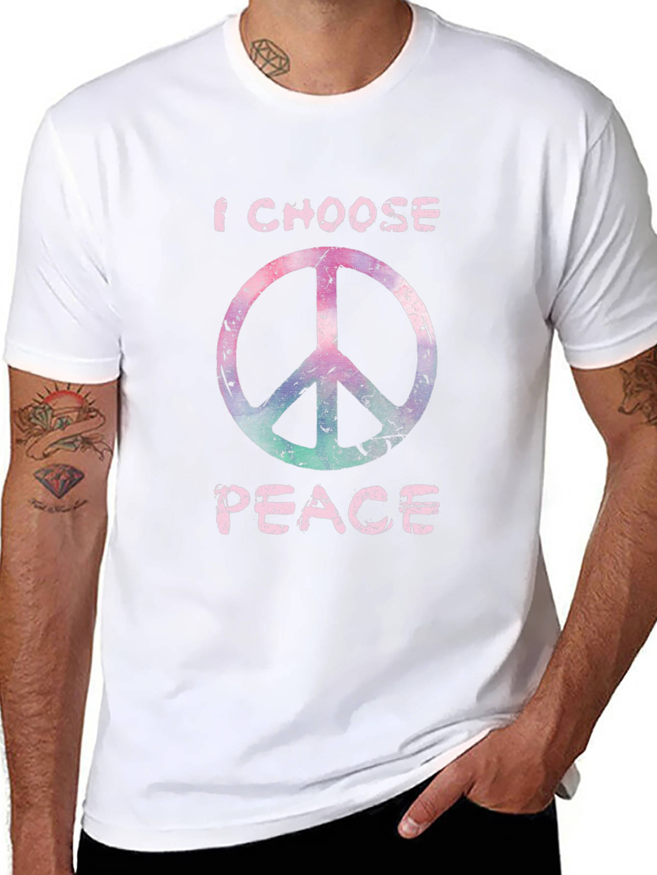 I Choose Peace Graphic Tee - Stylish Black T-Shirt